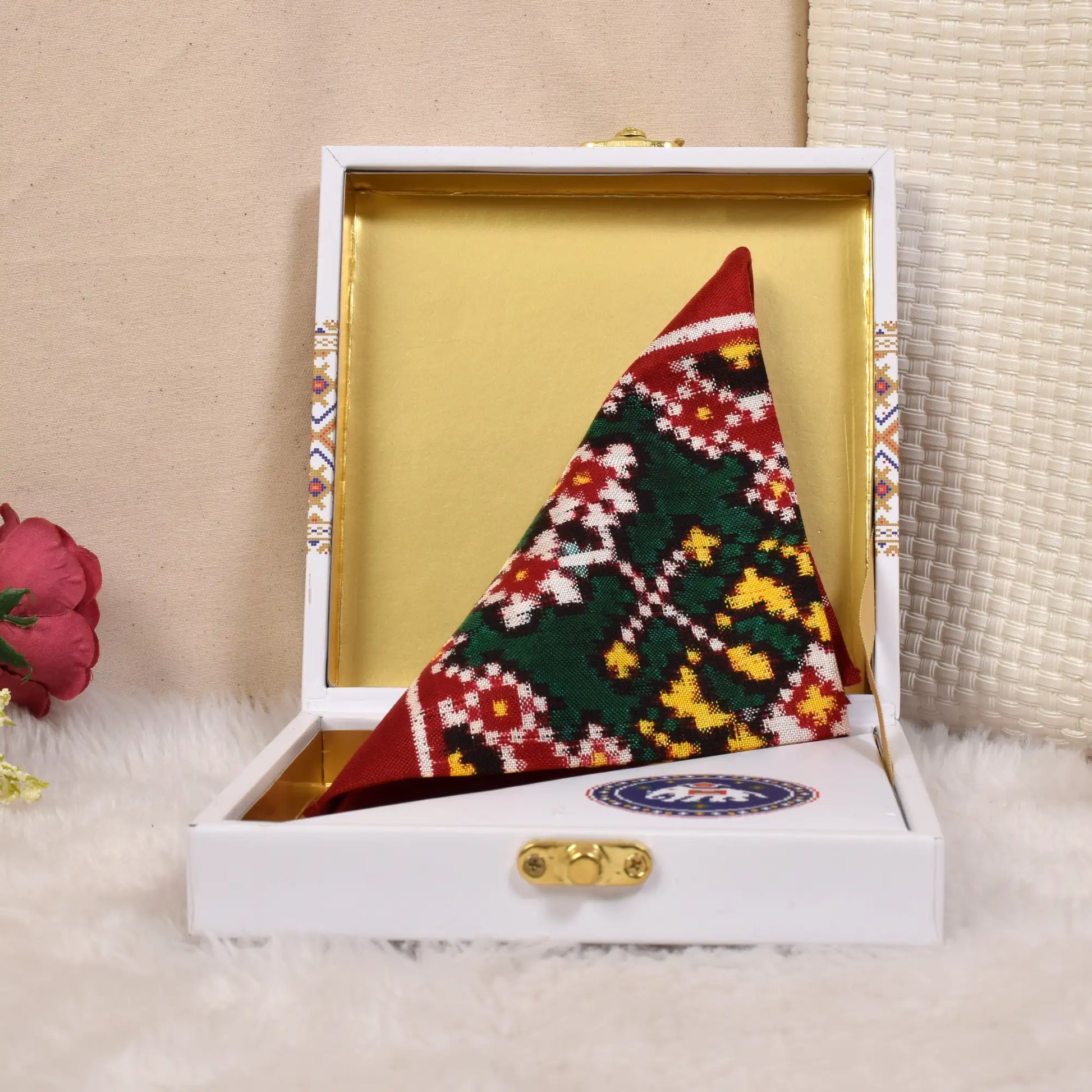 Double Ikat Pocket Square