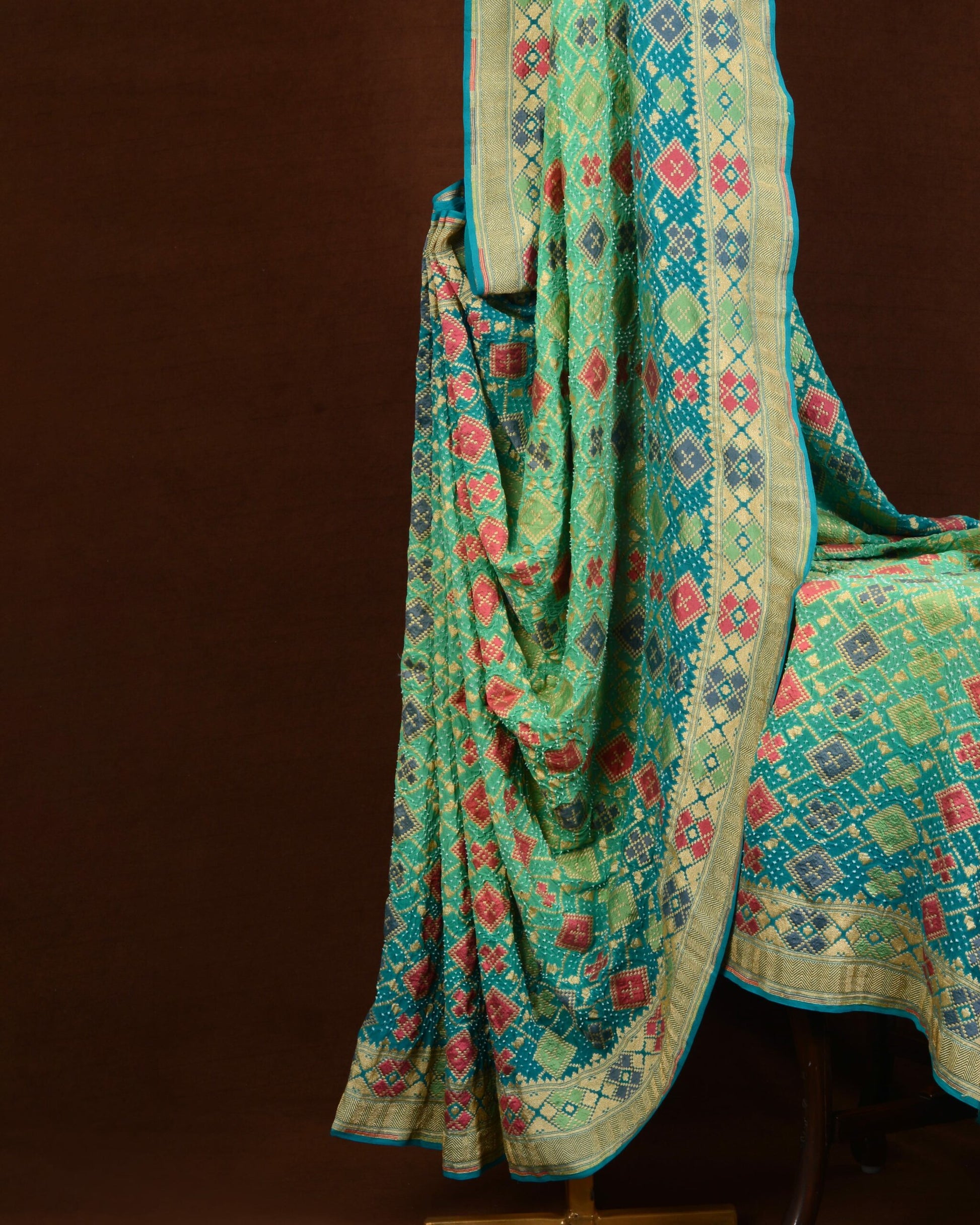 Banarasi Patola Weave Bandhani Saree Navdip Tundiya