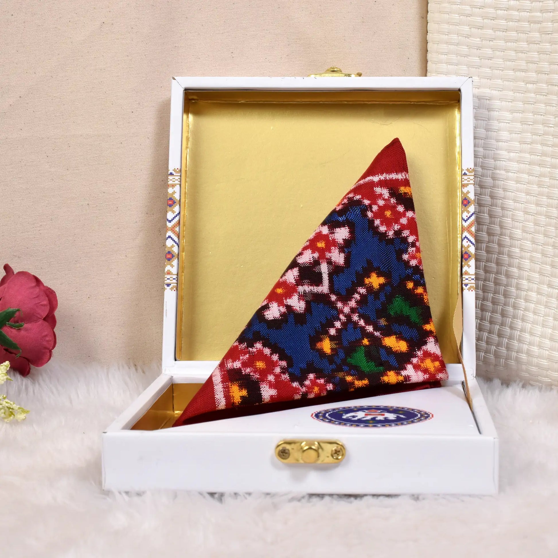 Double Ikat Pocket Square