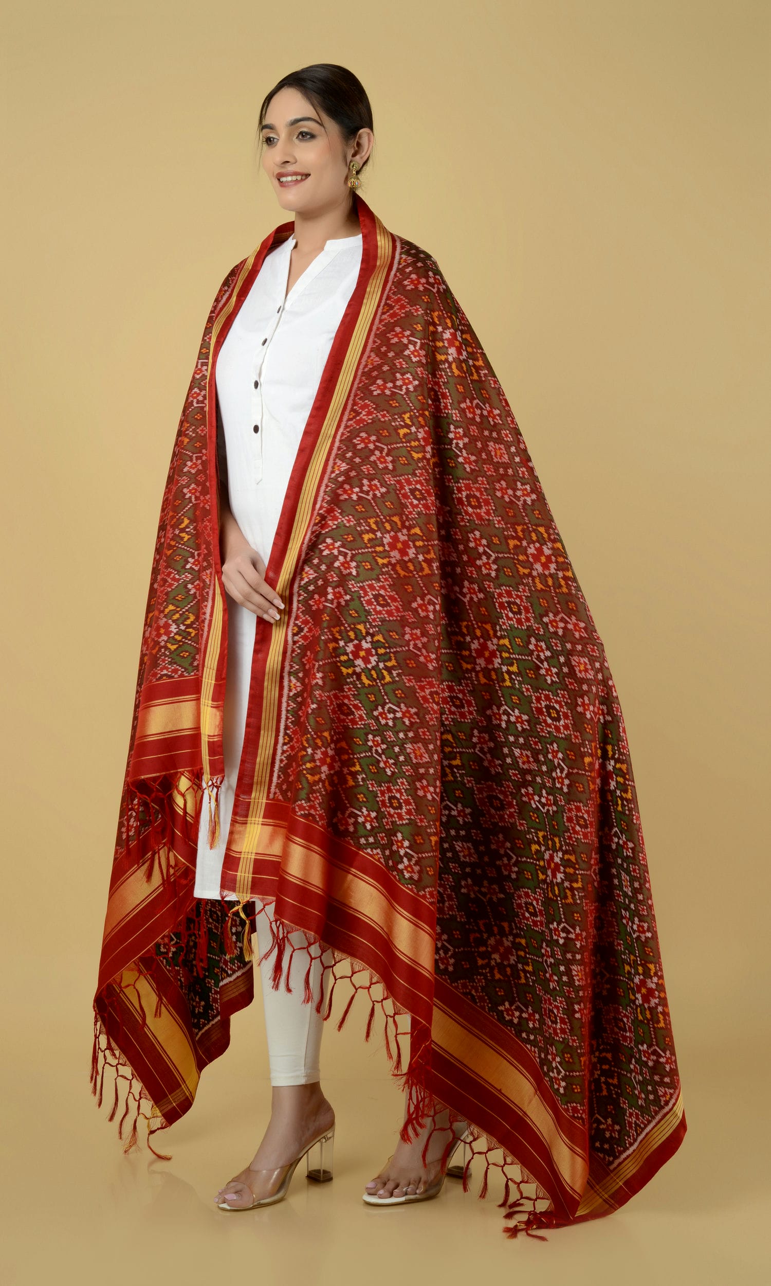 Twill Weave Patola Dupatta Nau Ratan