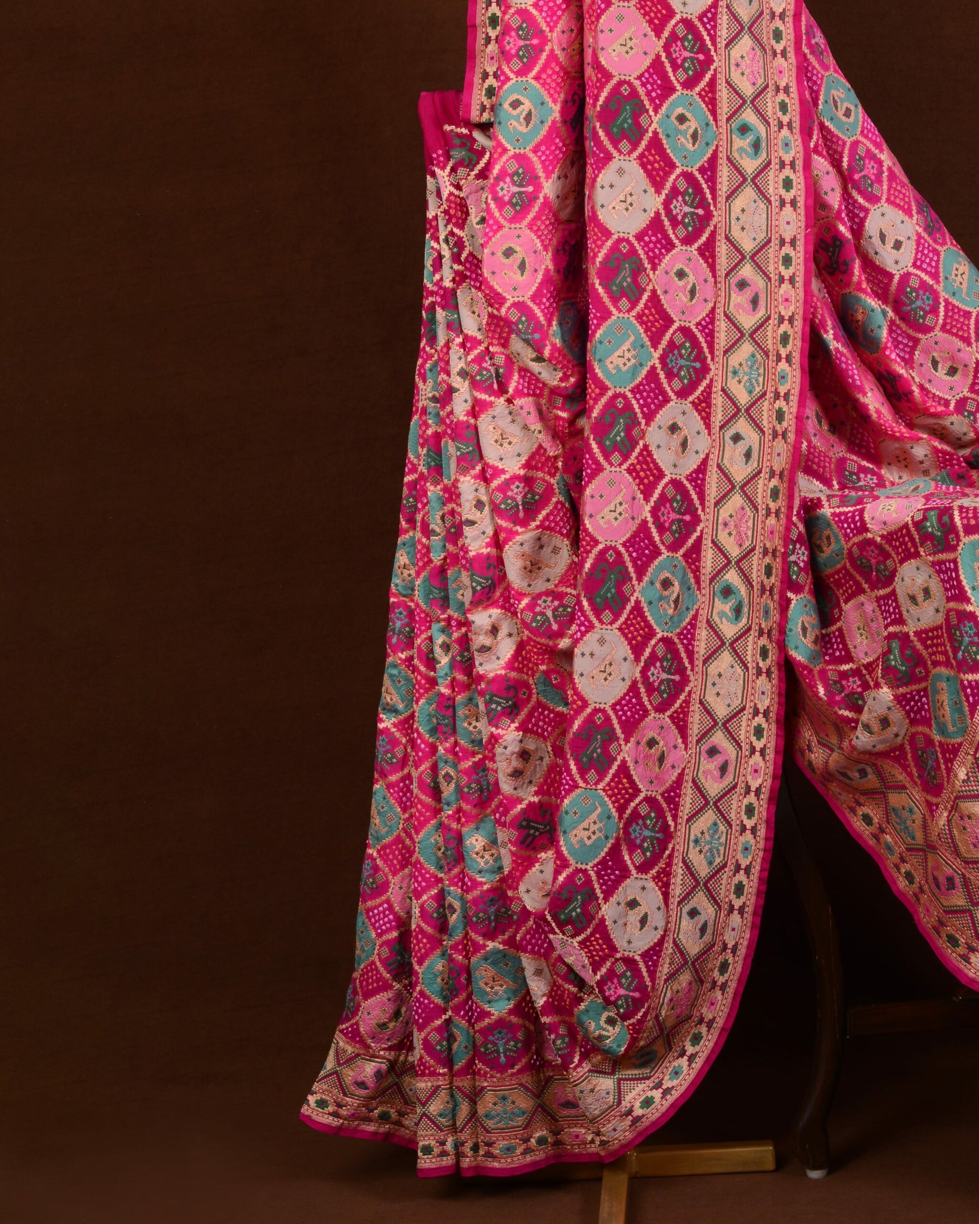 Banarasi Patola Weave Bandhani Saree Navdip Tundiya