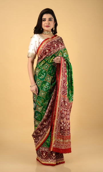 Single Ikat Patola Zardoshi work