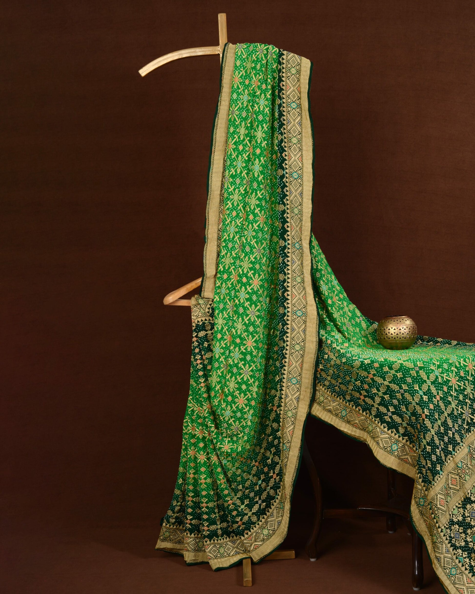 Banarasi Patola Weave Bandhani Saree Navdip Tundiya