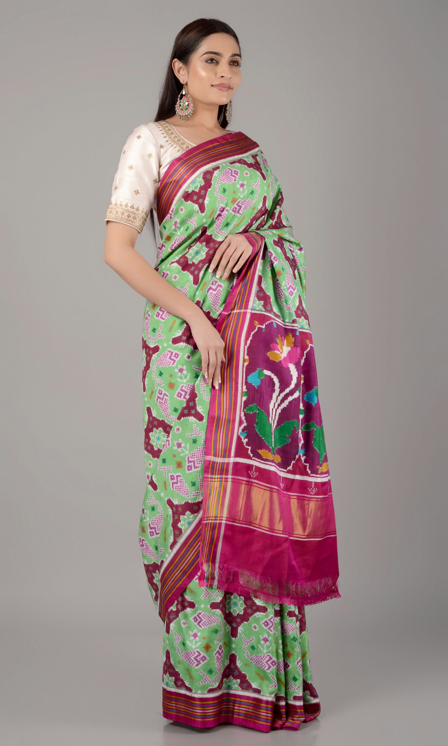Double Ikat Patola Saree Fish Chhabdi