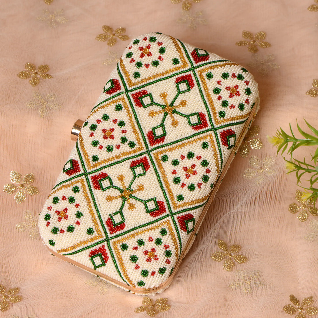 Patola Beaded Clutch