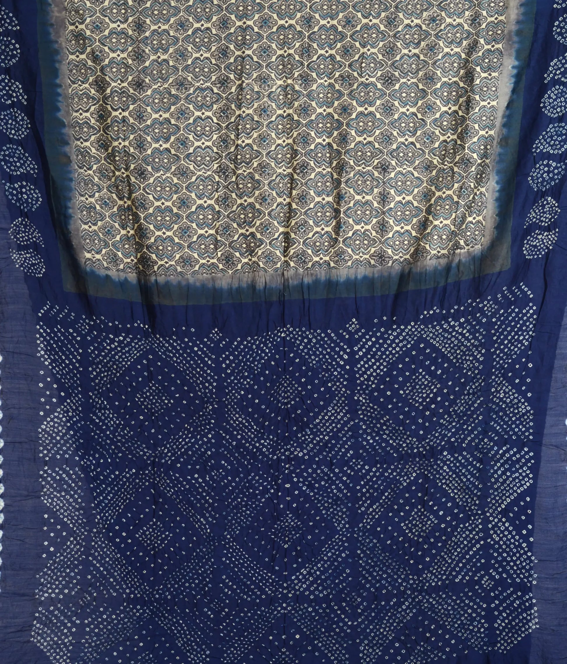 Ajrakh Bandhani Saree