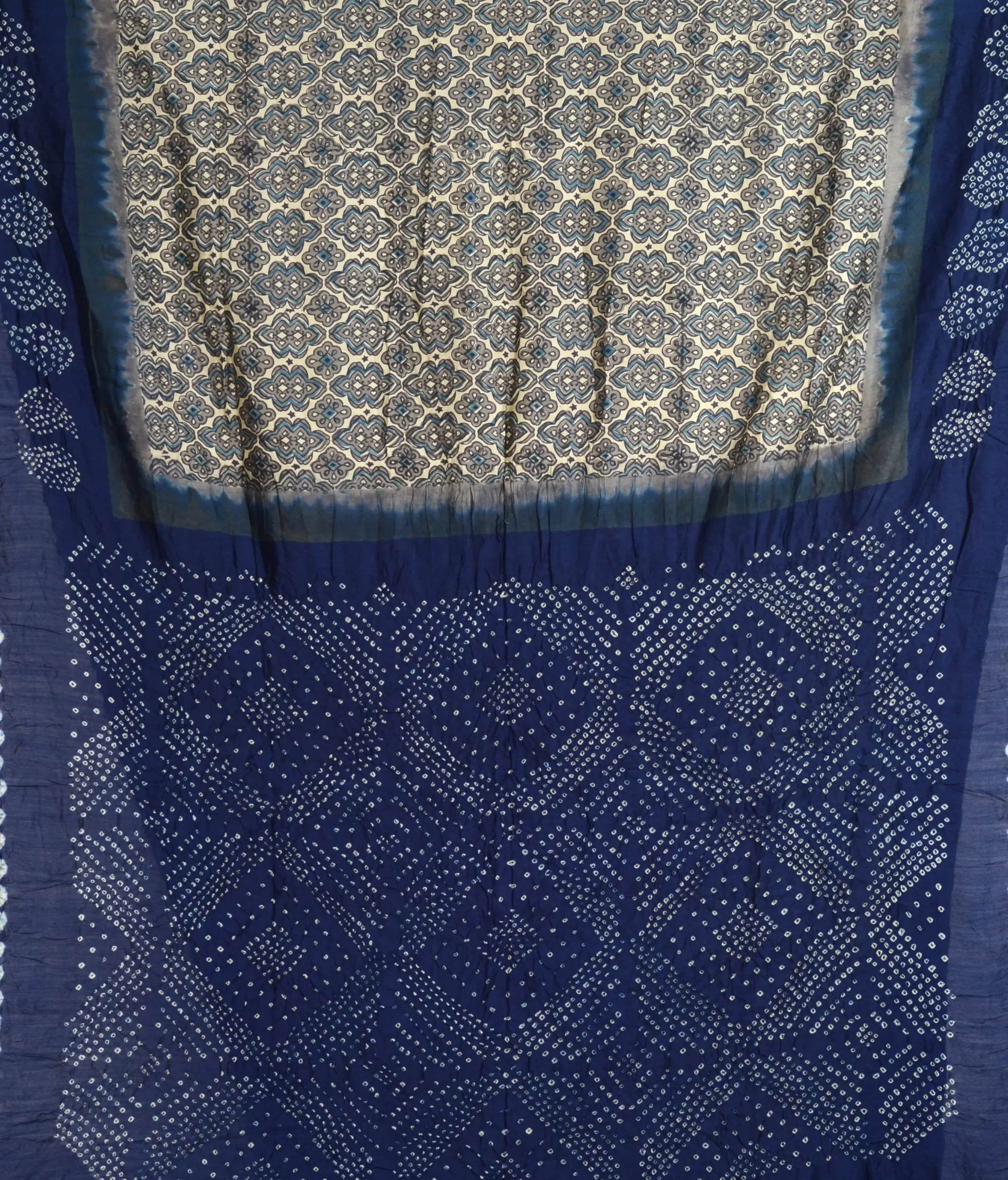 Ajrakh Bandhani Saree