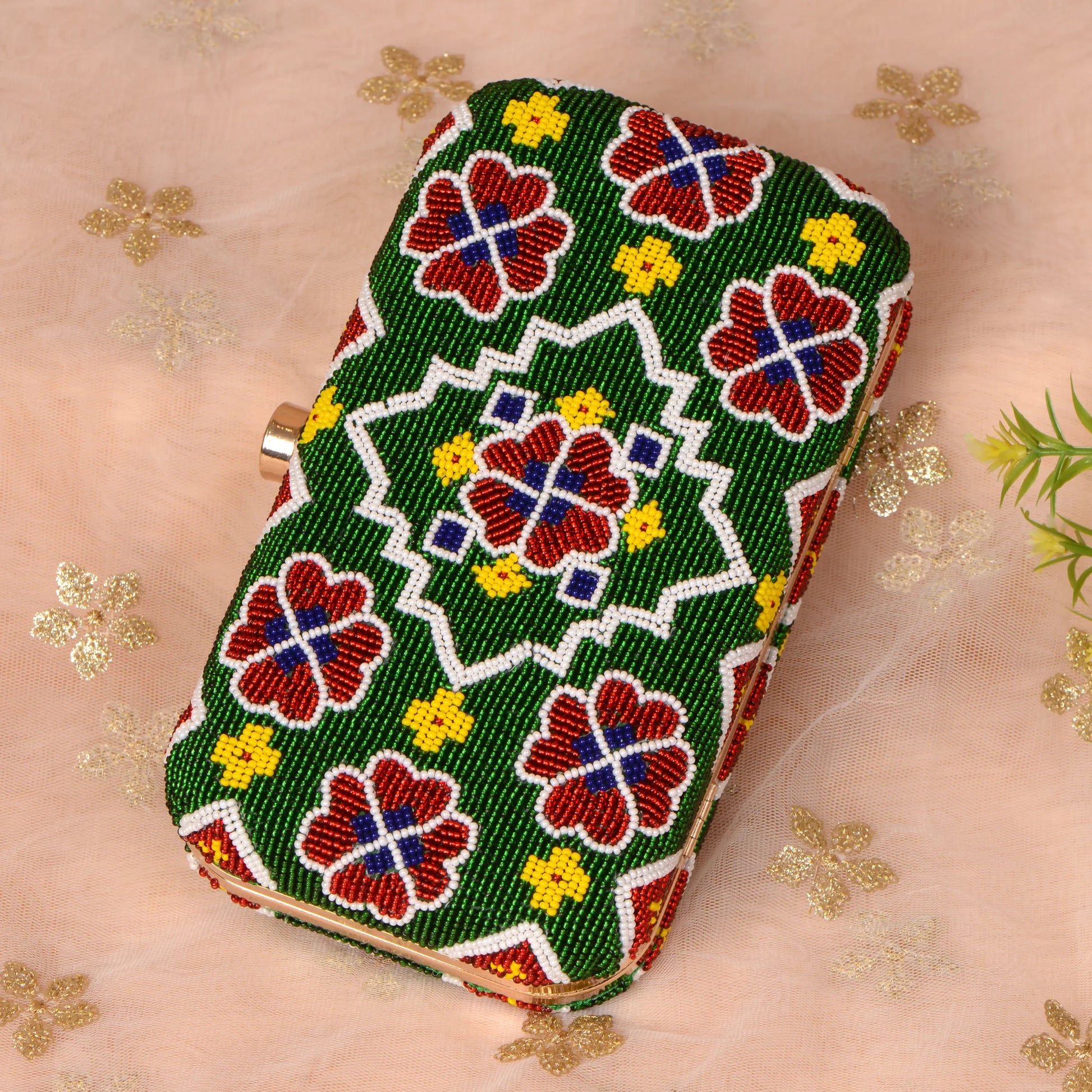 Patola Beaded Clutch