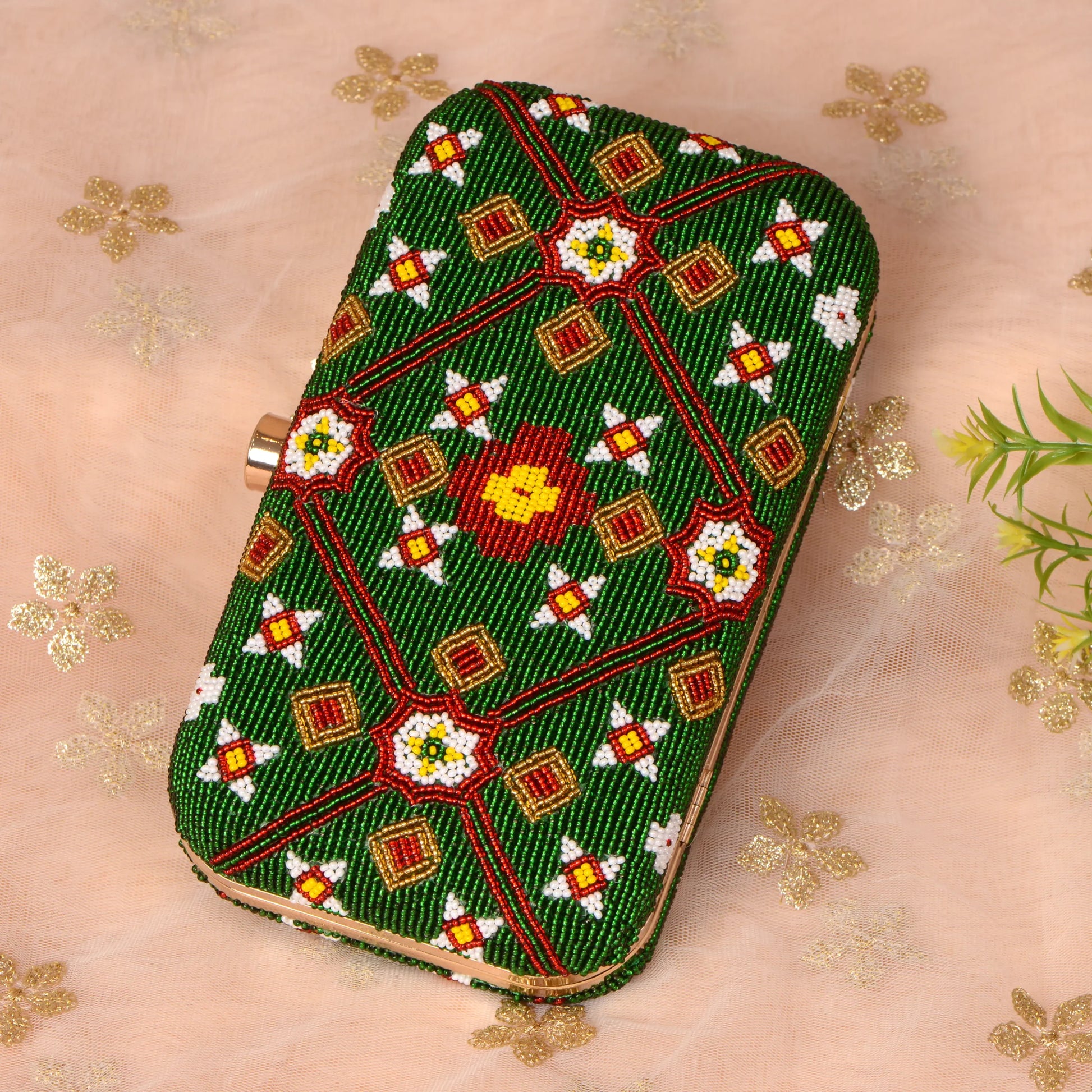 Patola Beaded Clutch
