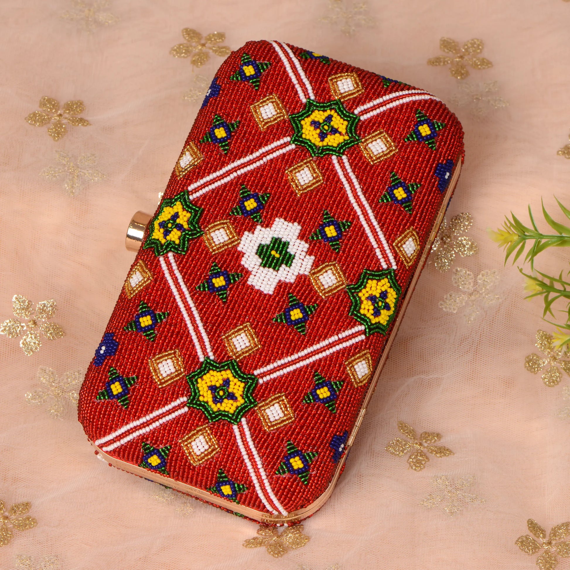 Patola Beaded Clutch