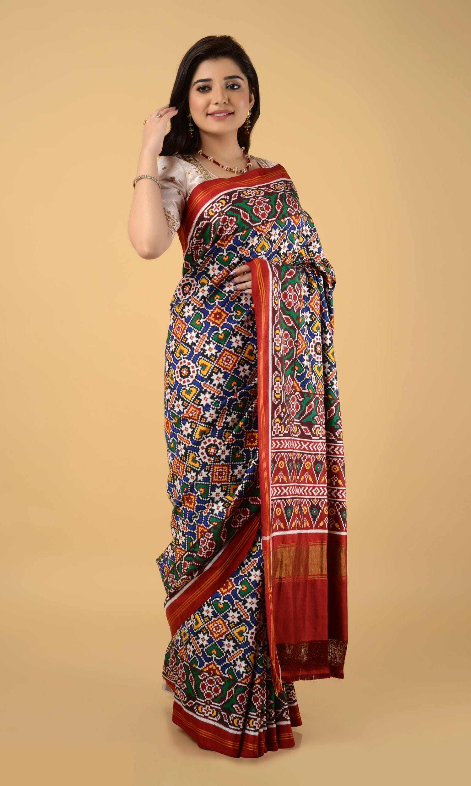 Double Ikat Patola Saree Manekchowk