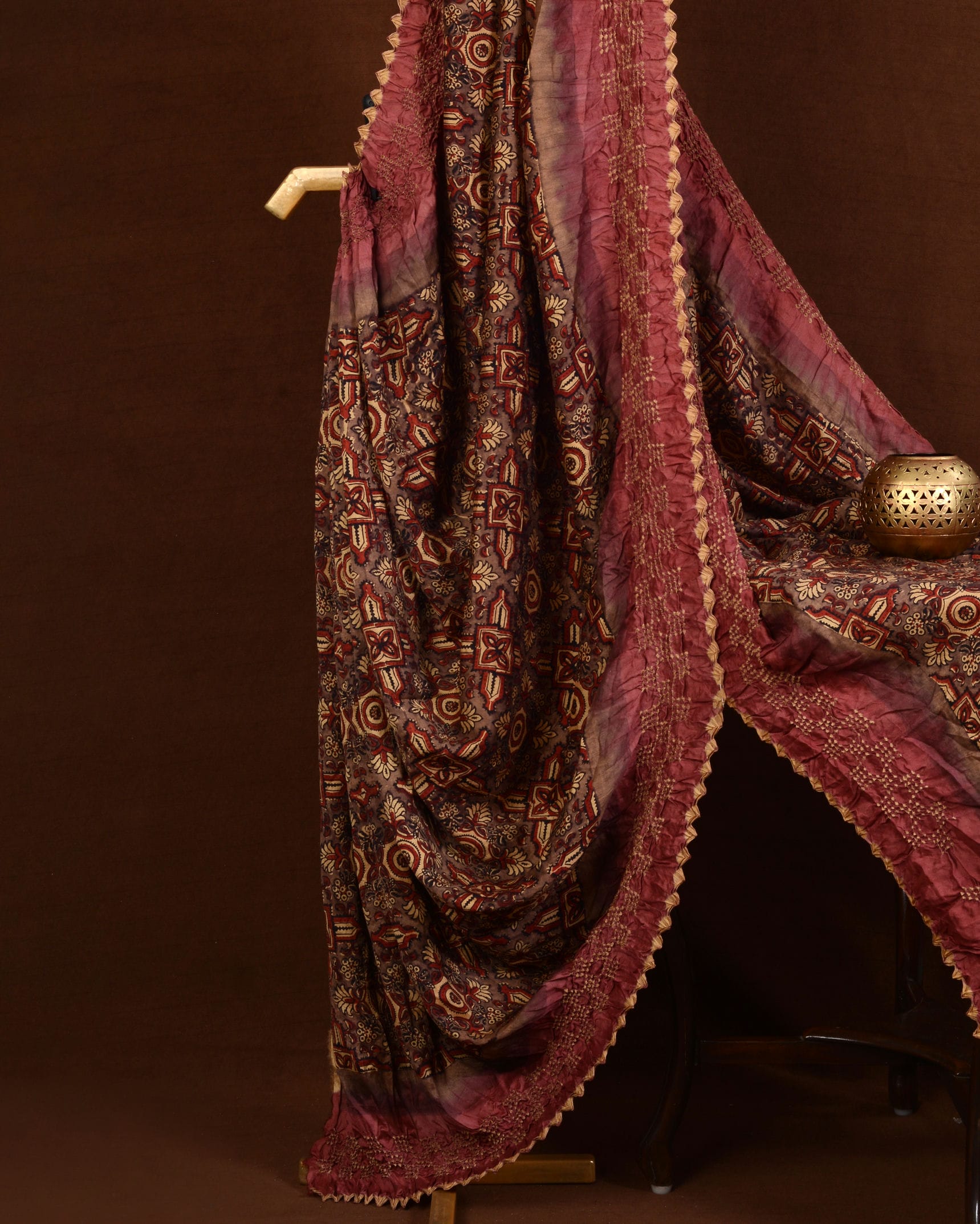 Ajrakh Bandhani Saree