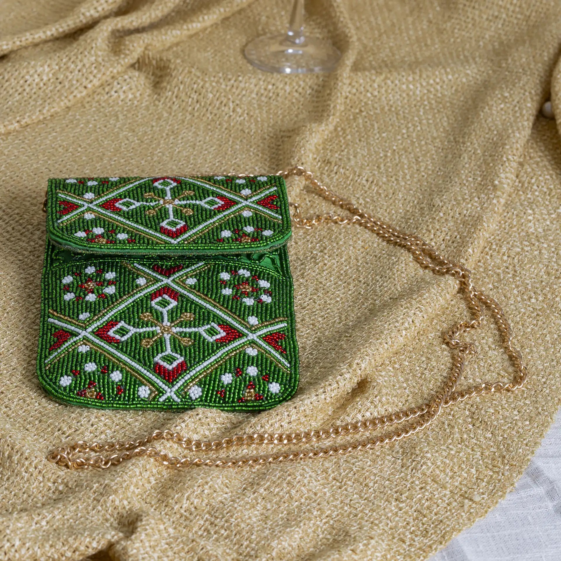 Mobile Cover Pearl Patola Beaded