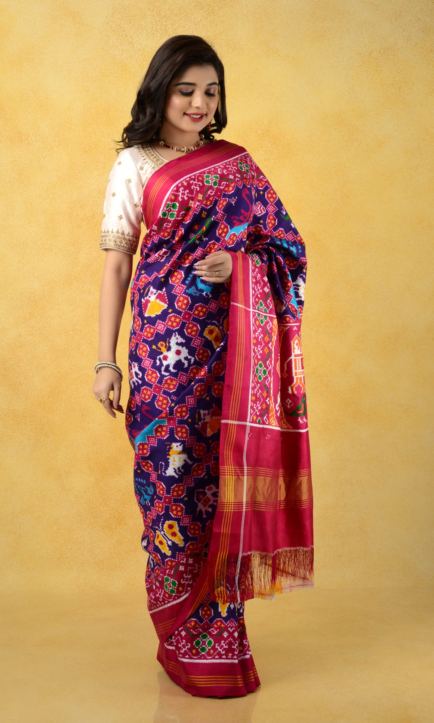 Double Ikat Patola Saree 9 Motifs