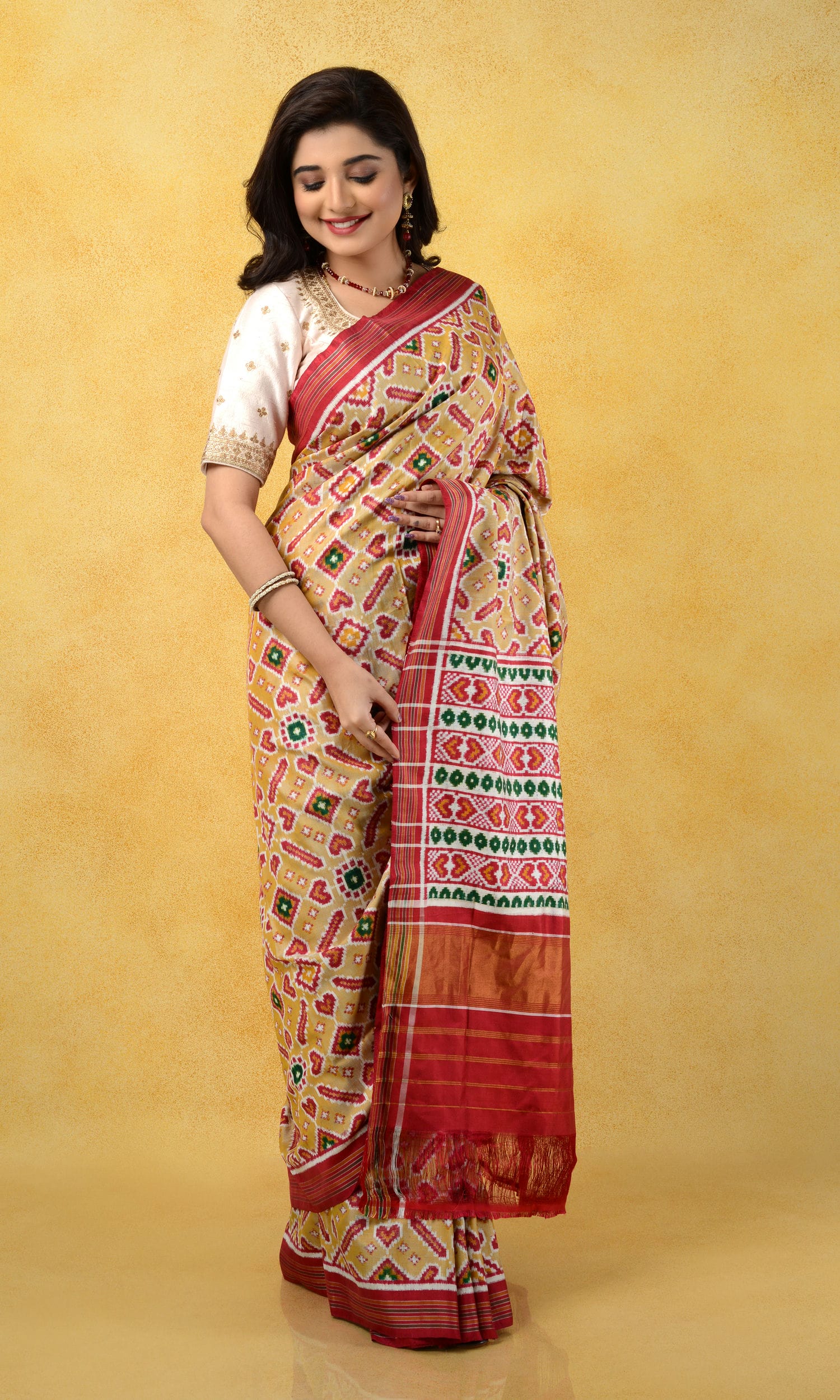 Double Ikat Patola Saree Manekchowk