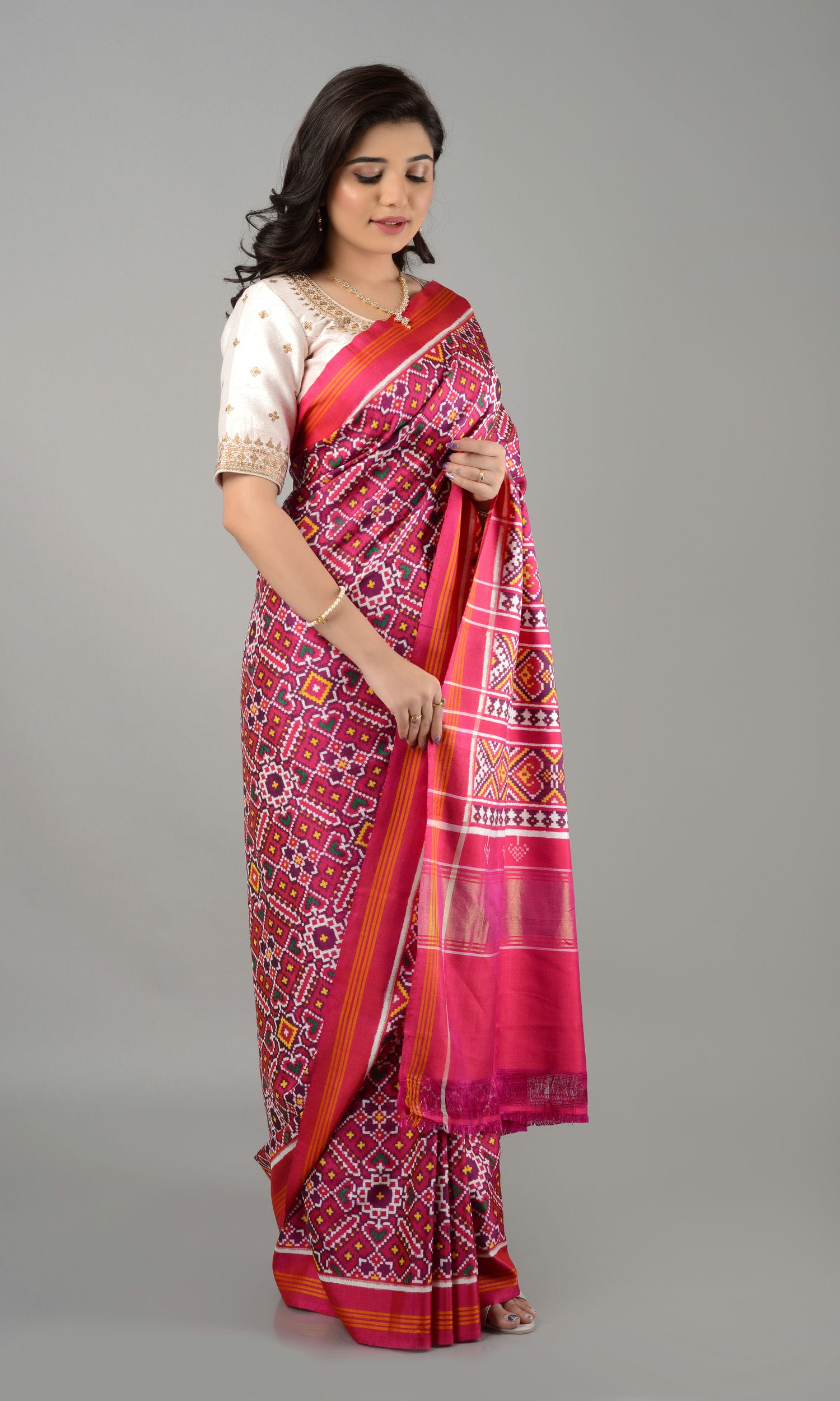 Double Ikat Patola Saree Manekchowk