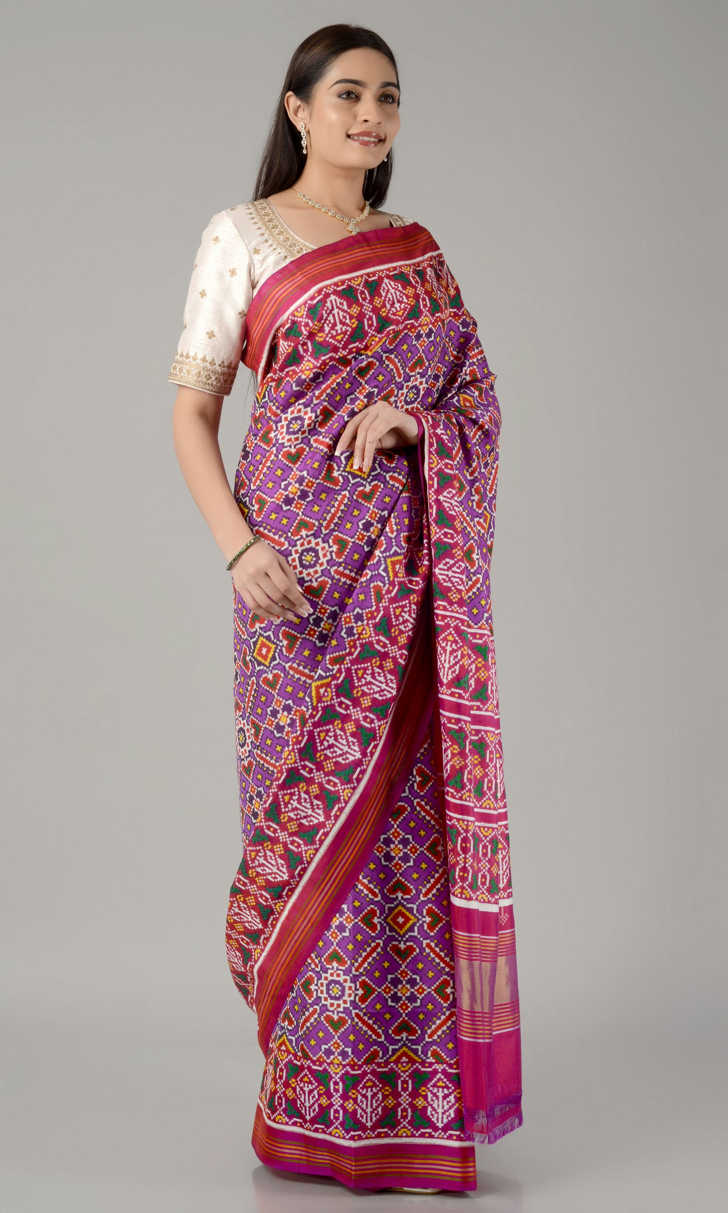 Double Ikat Patola Saree Manekchowk