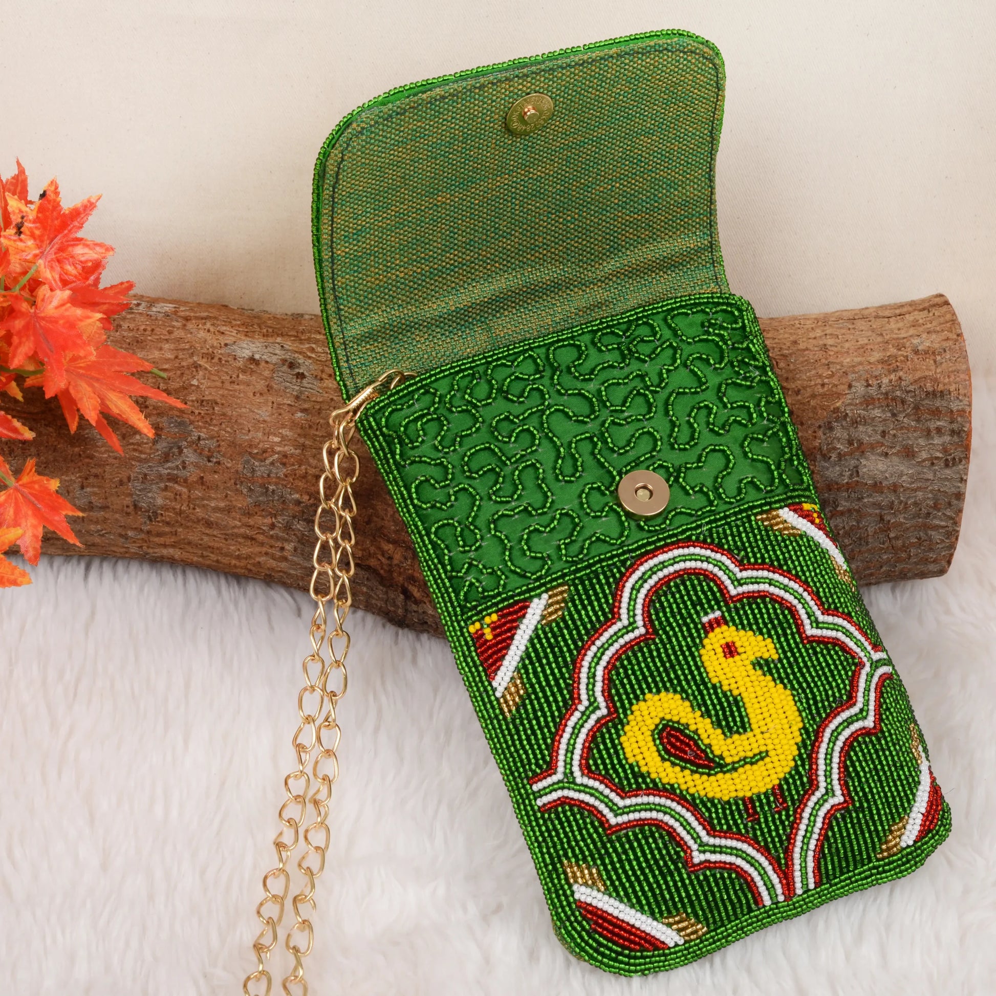 Mobile Cover Pearl Patola Beaded