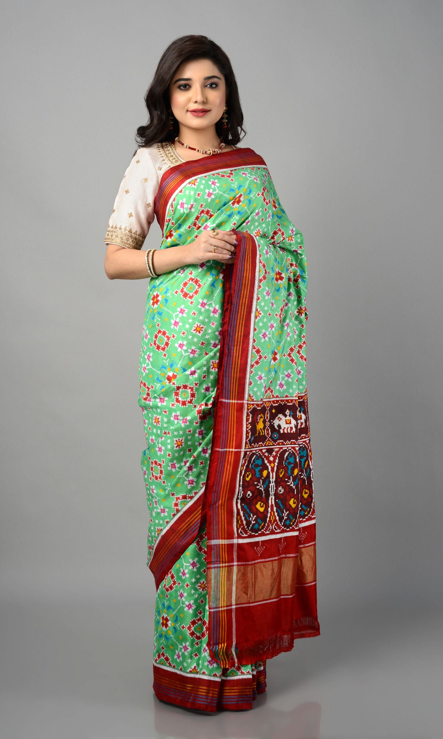 Double Ikat Patola Saree Nau Ratan