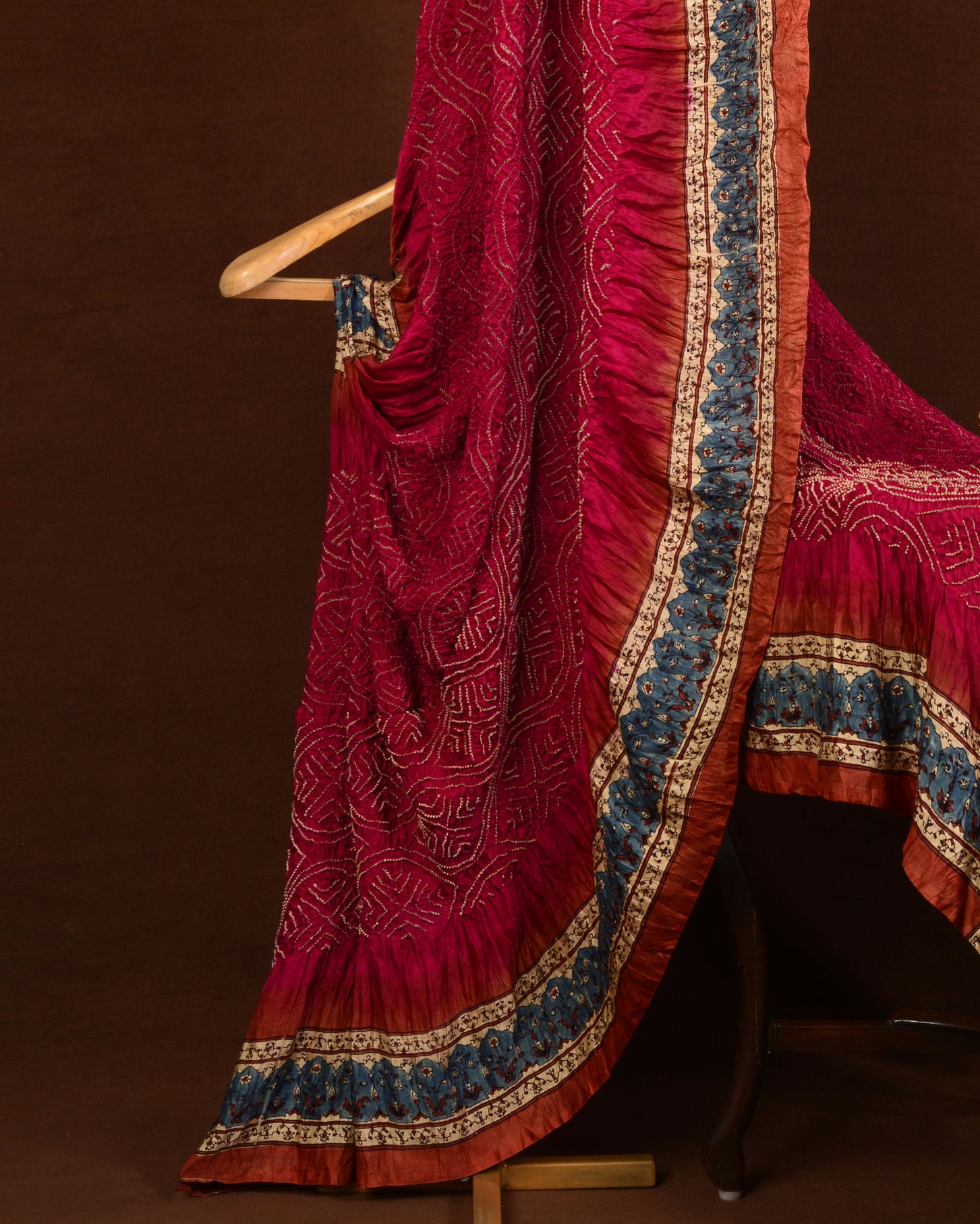 Ajrakh Bandhani Saree