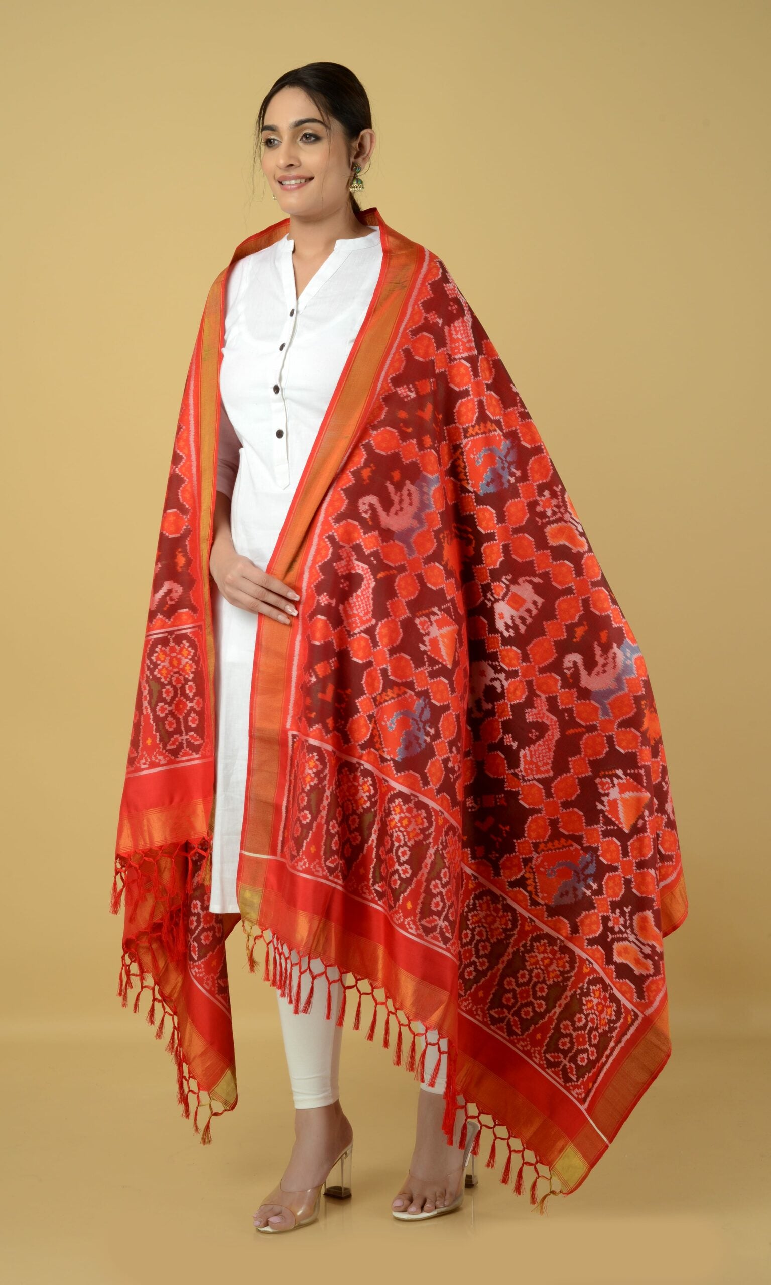 Single Ikat Patola Dupatta 9 Motif