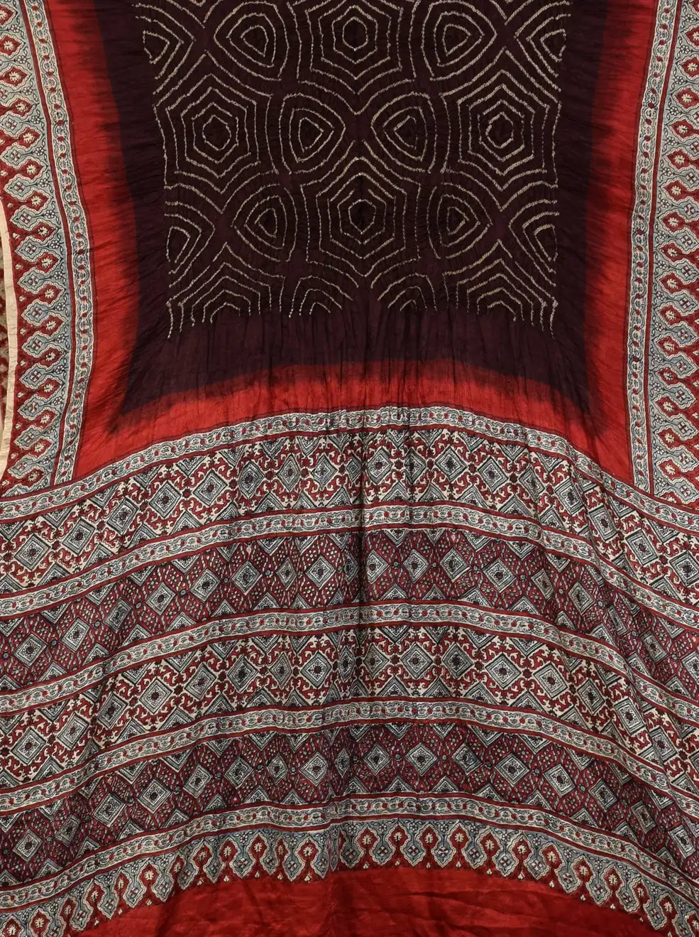 Ajrakh Bandhani Saree