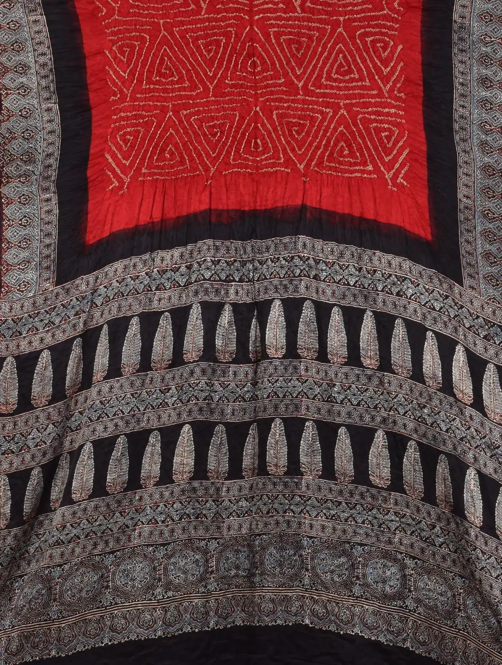 Ajrakh Bandhani Saree