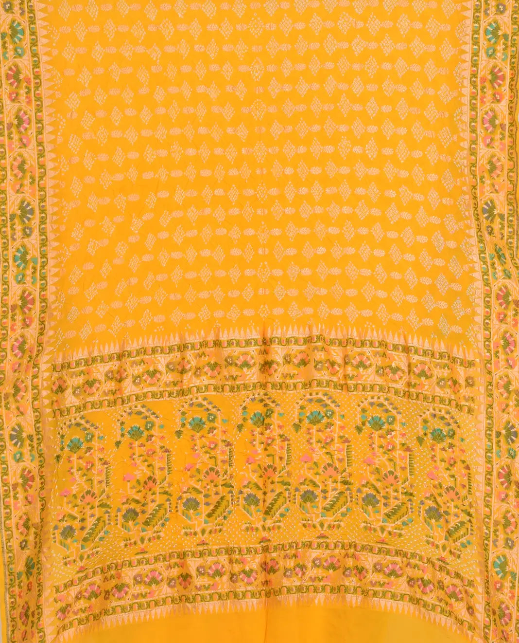 Banarasi Weave Parsi Jaal Bandhani Saree