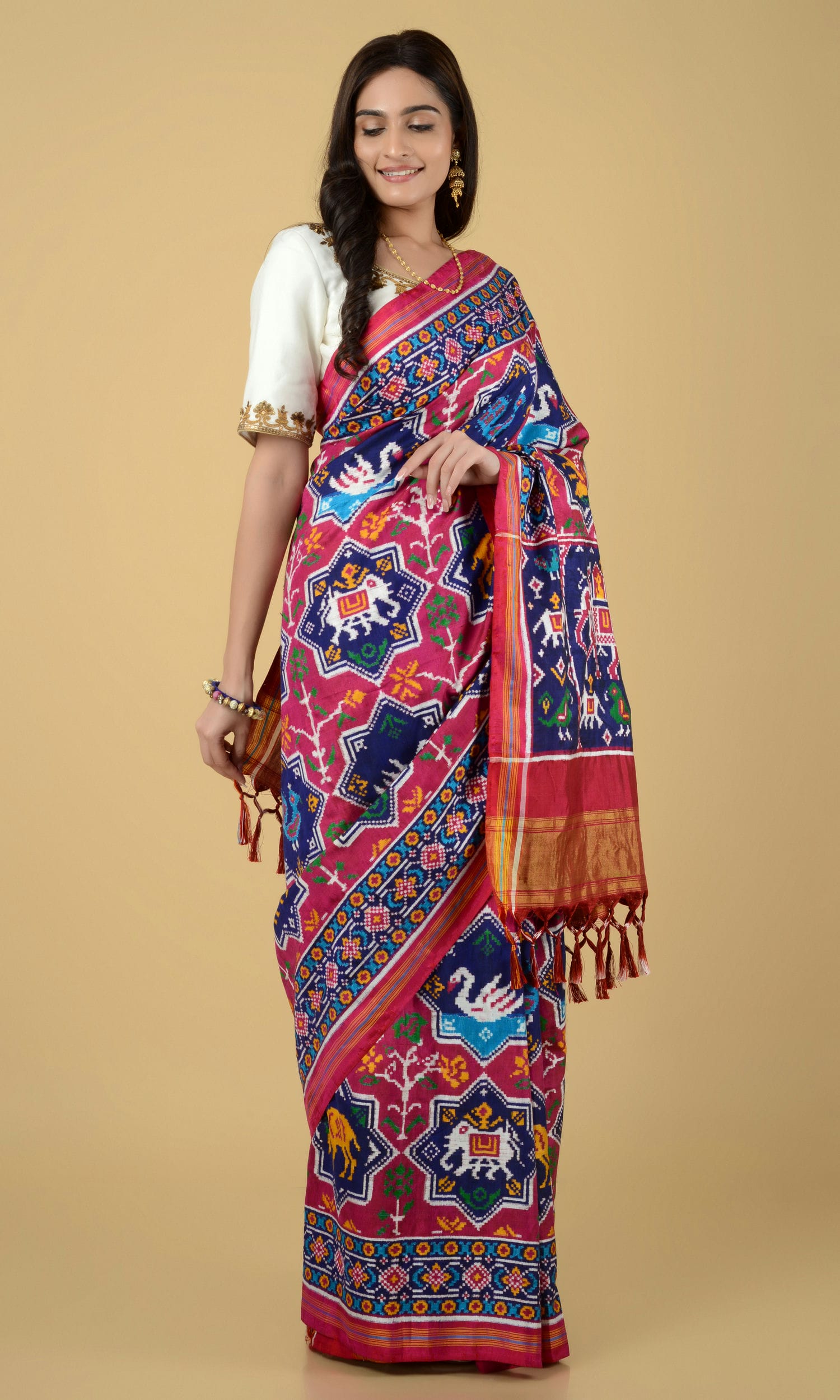 Double Ikat Patola Saree Multi Figure