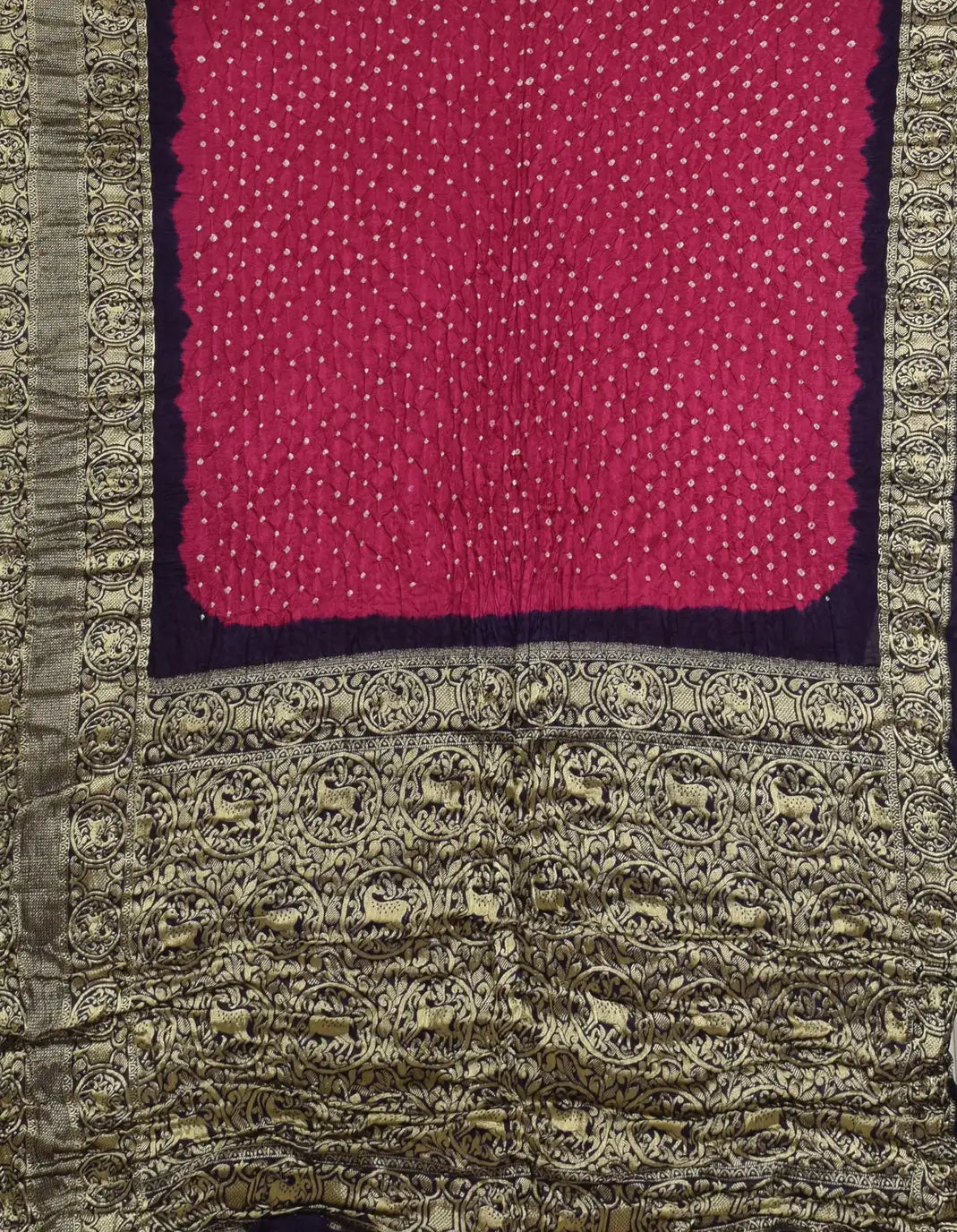 Gaji Kanjiwaram Bandhani Saree