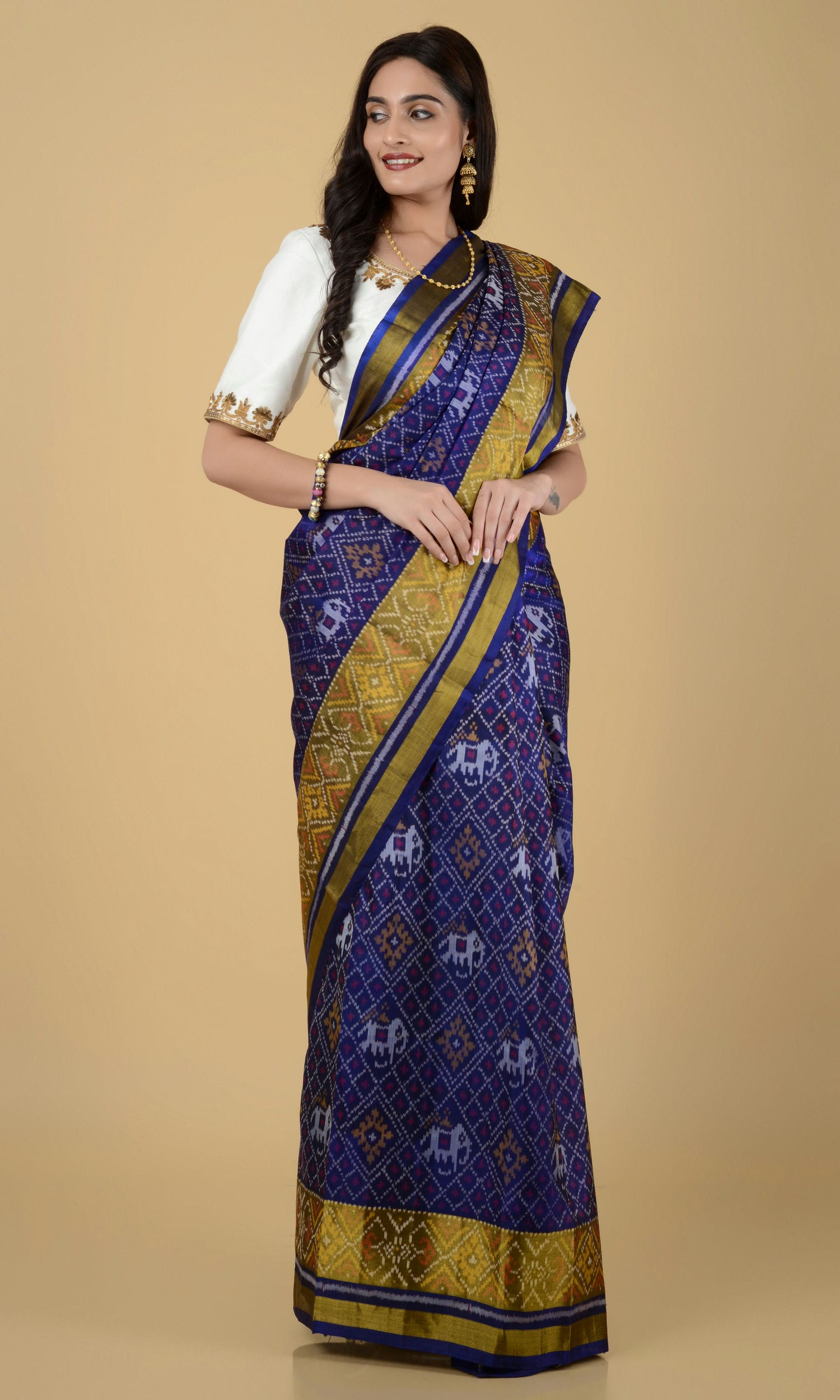 Rajkoti Patola Saree Elephant Chanda