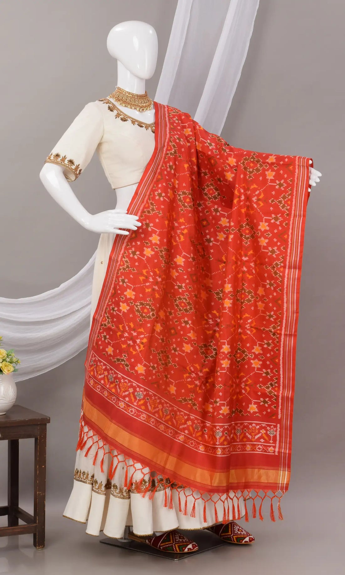Single Ikat Patola Dupatta