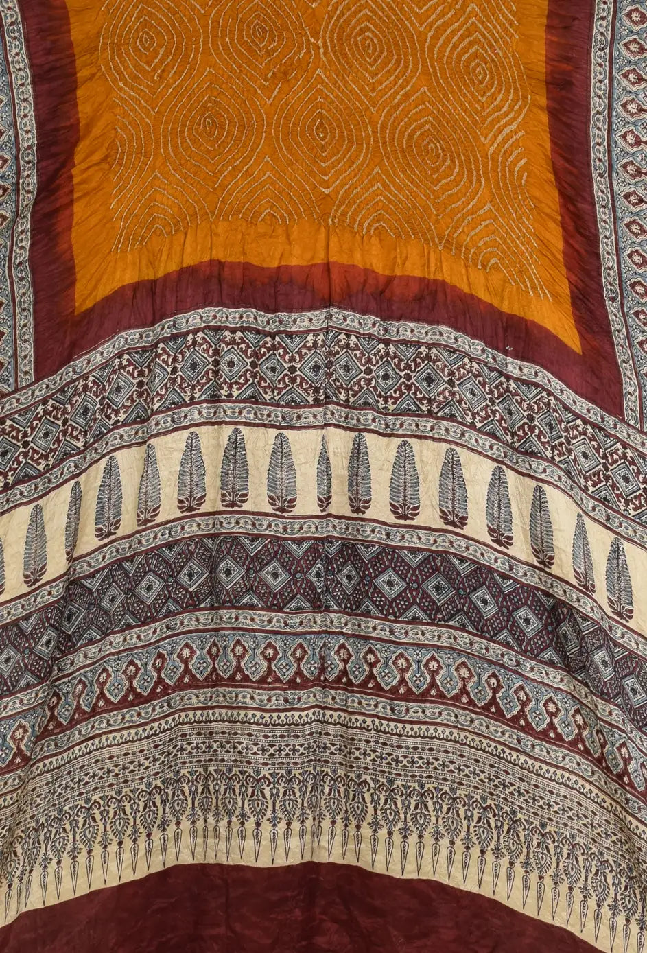 Ajrakh Bandhani Saree