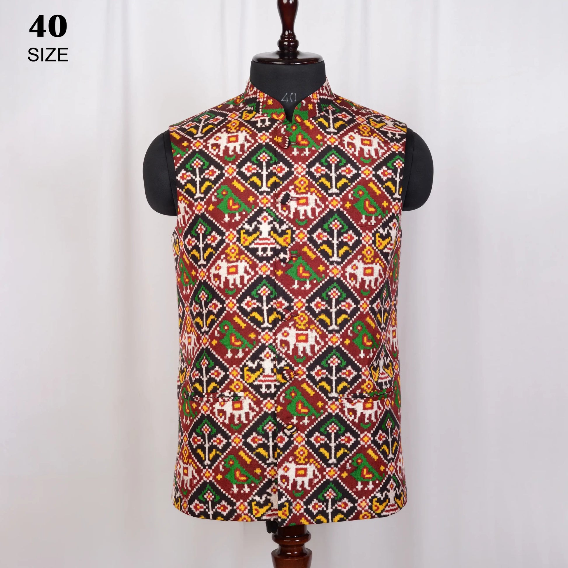 Nehru Jacket Double Ikat Patola