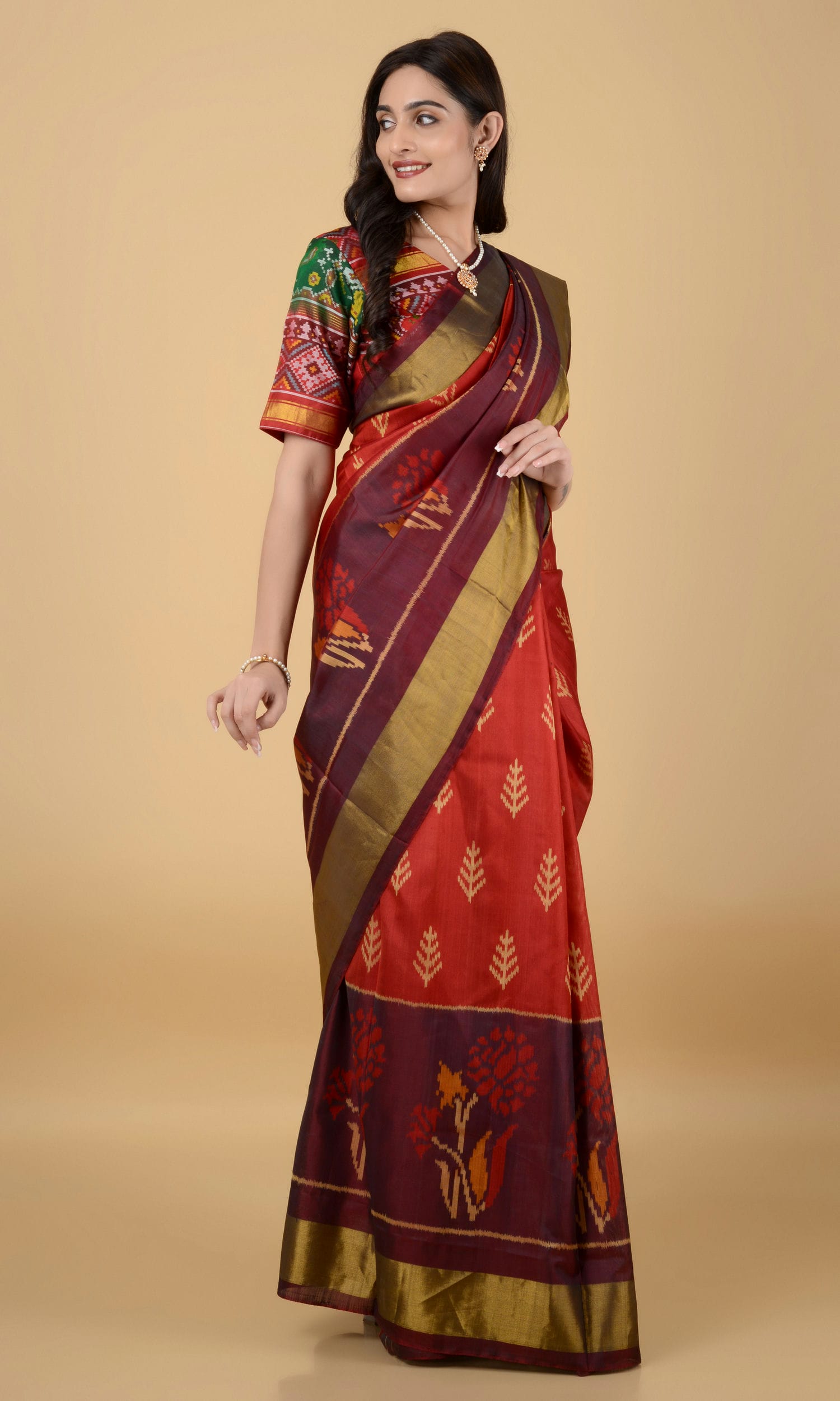 Rajkoti Patola Saree Flower Scut