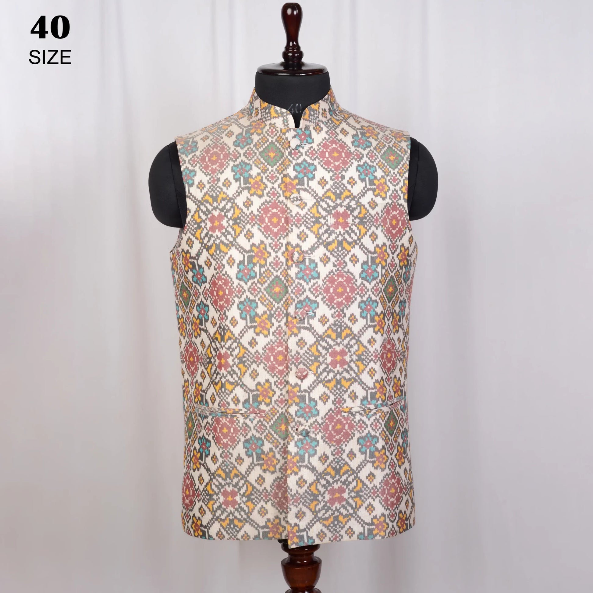 Nehru Jacket Single Ikat Patola