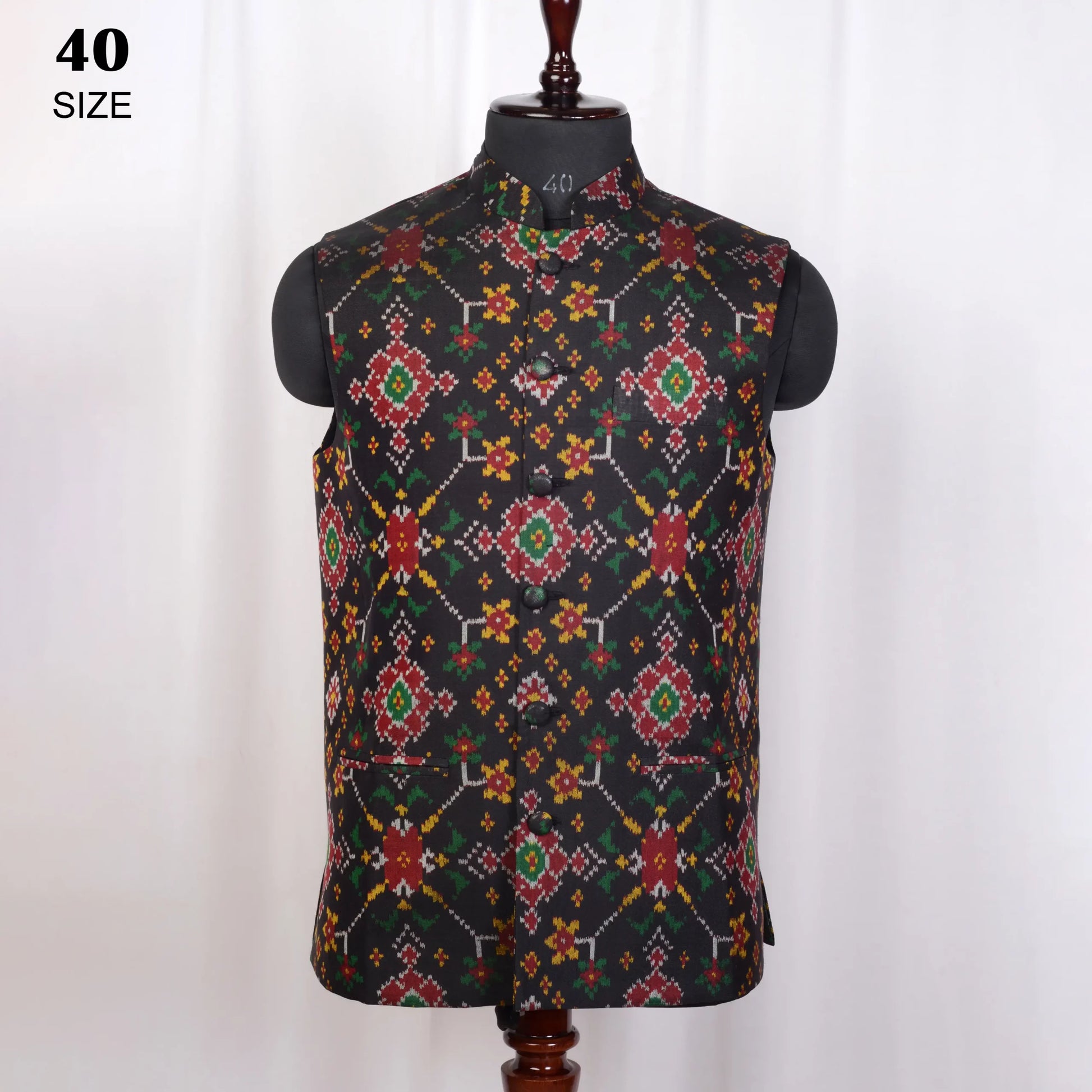 Nehru Jacket Single Ikat Patola