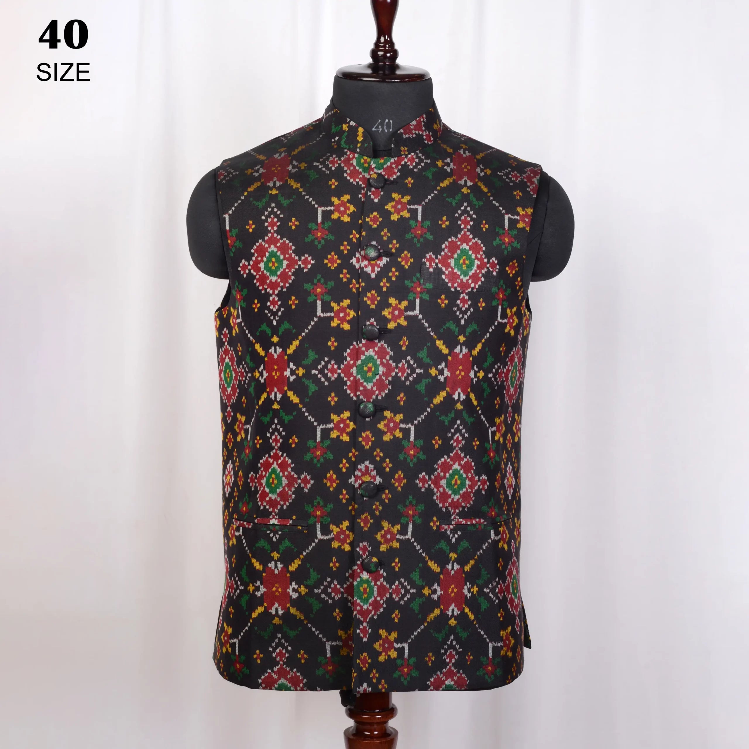 Nehru Jacket Single Ikat Patola