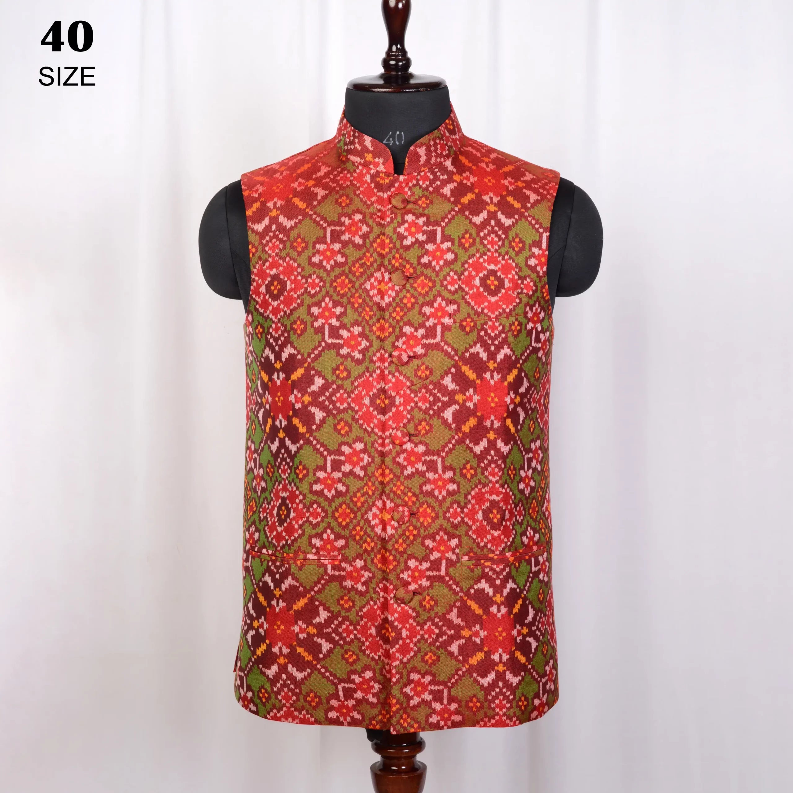 Nehru Jacket Single Ikat Patola