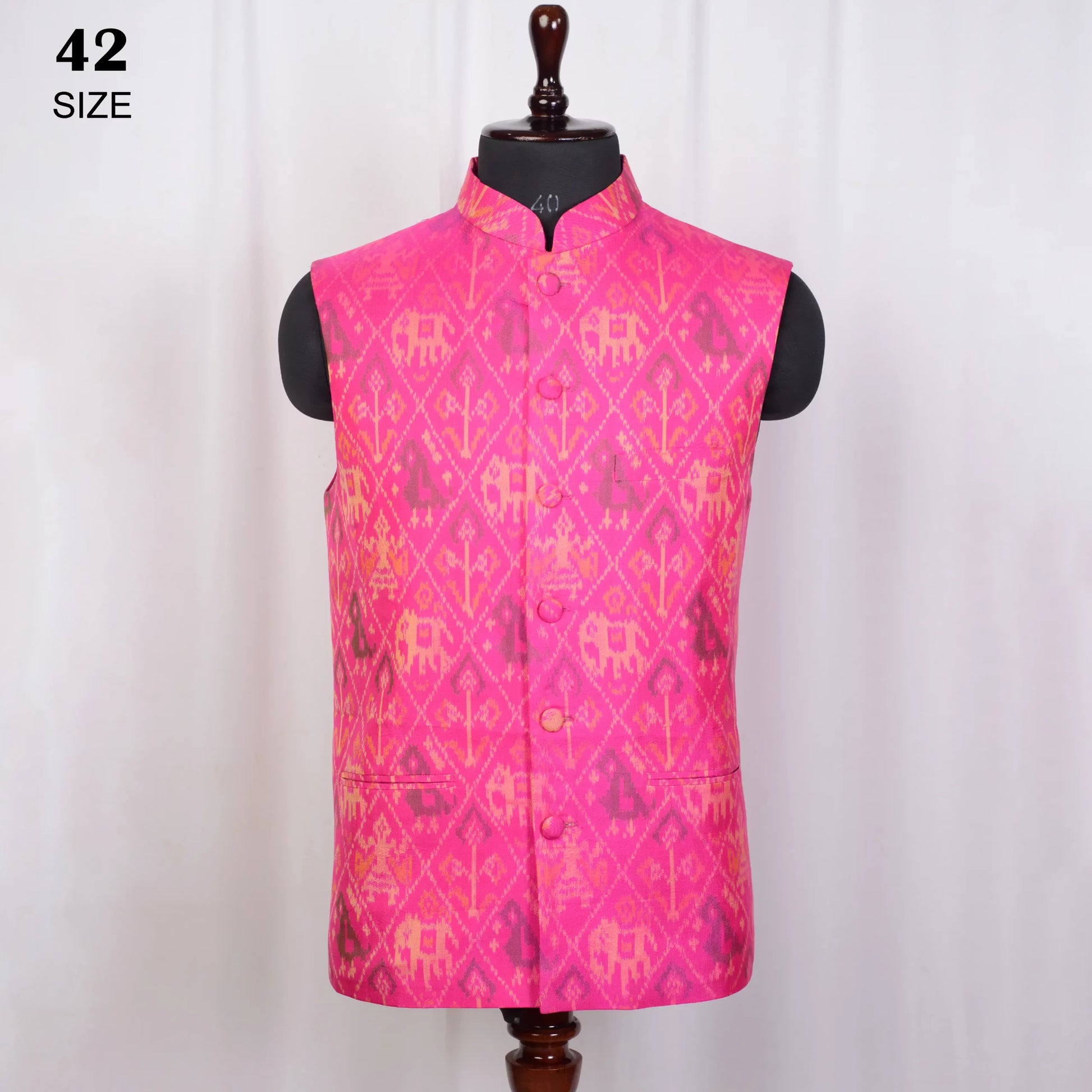 Nehru Jacket Single Ikat Patola