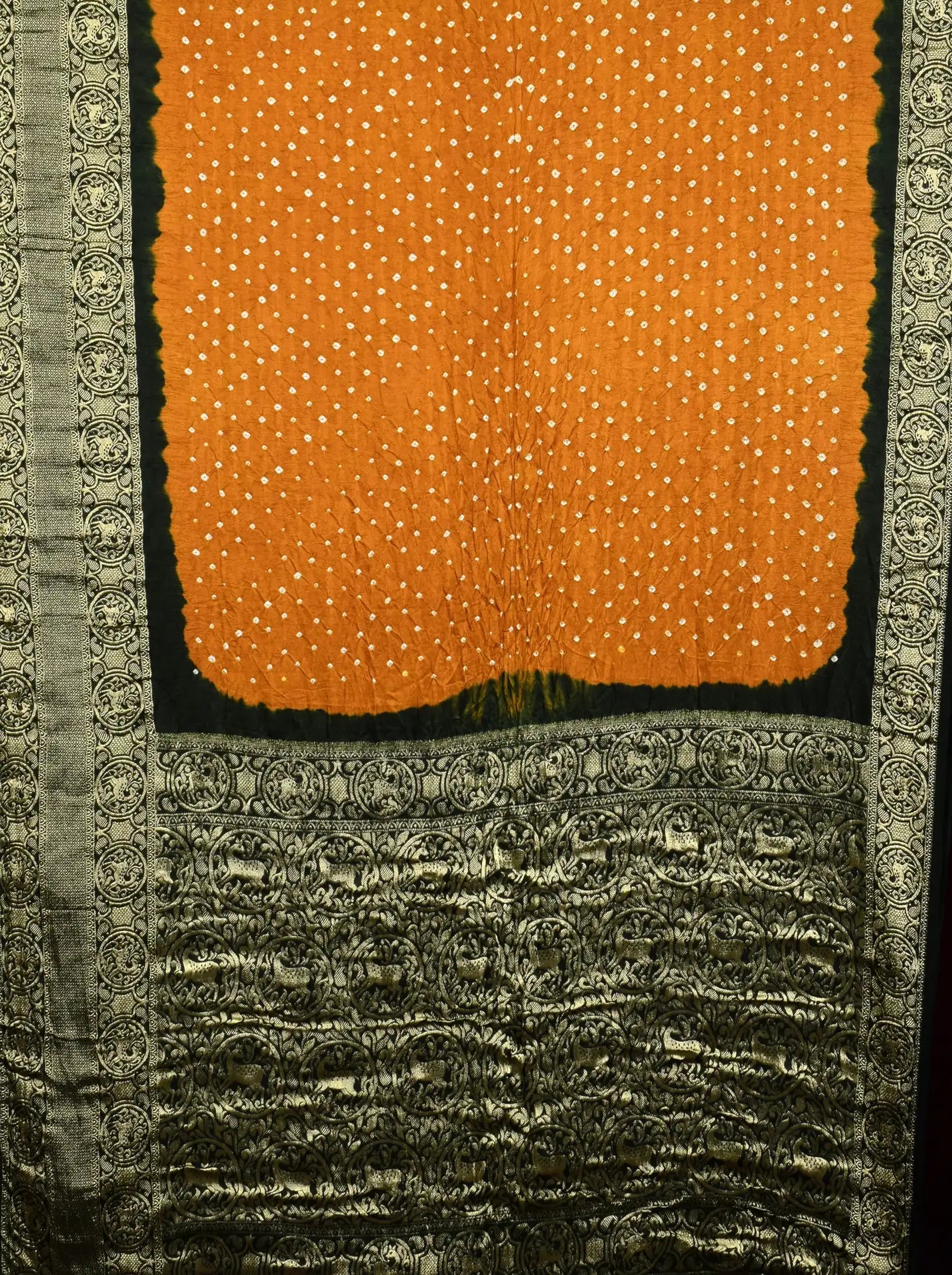 Gaji Kanjiwaram Bandhani Saree