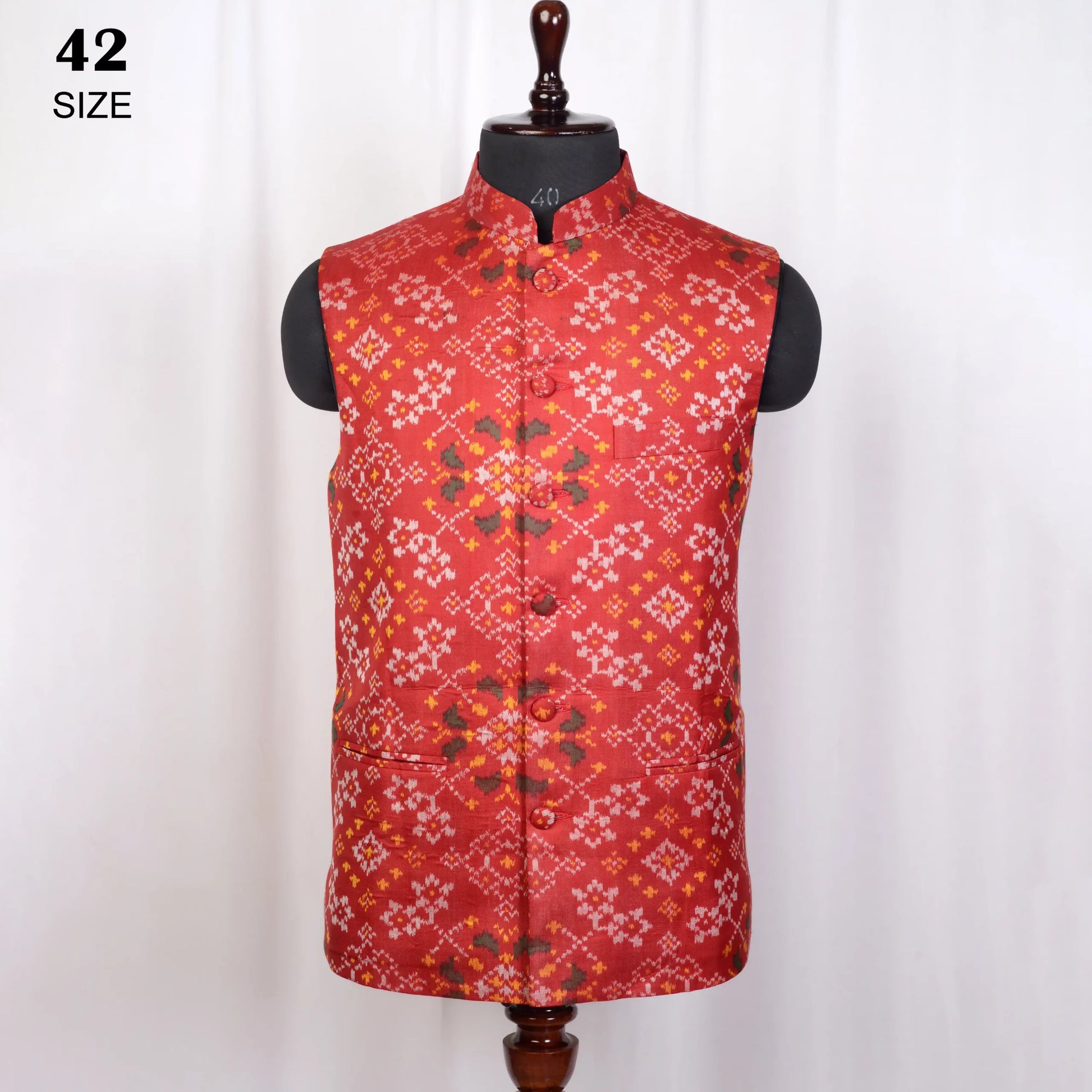Nehru Jacket Single Ikat Patola