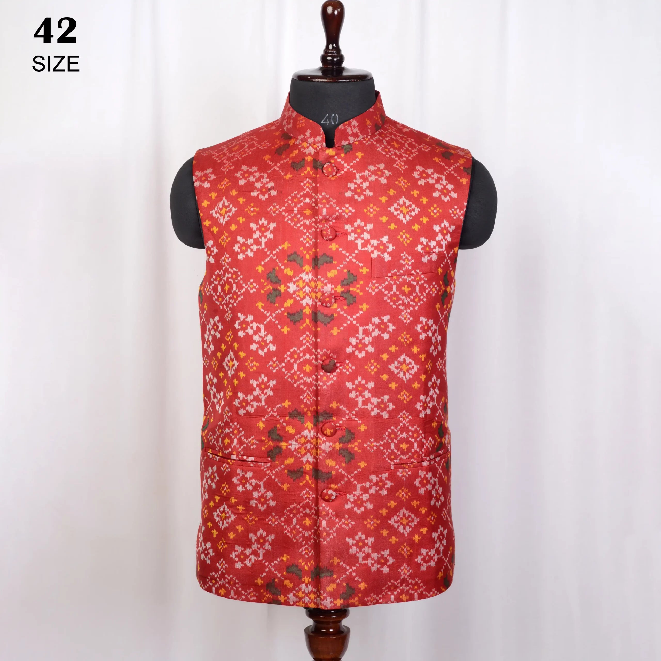 Nehru Jacket Single Ikat Patola