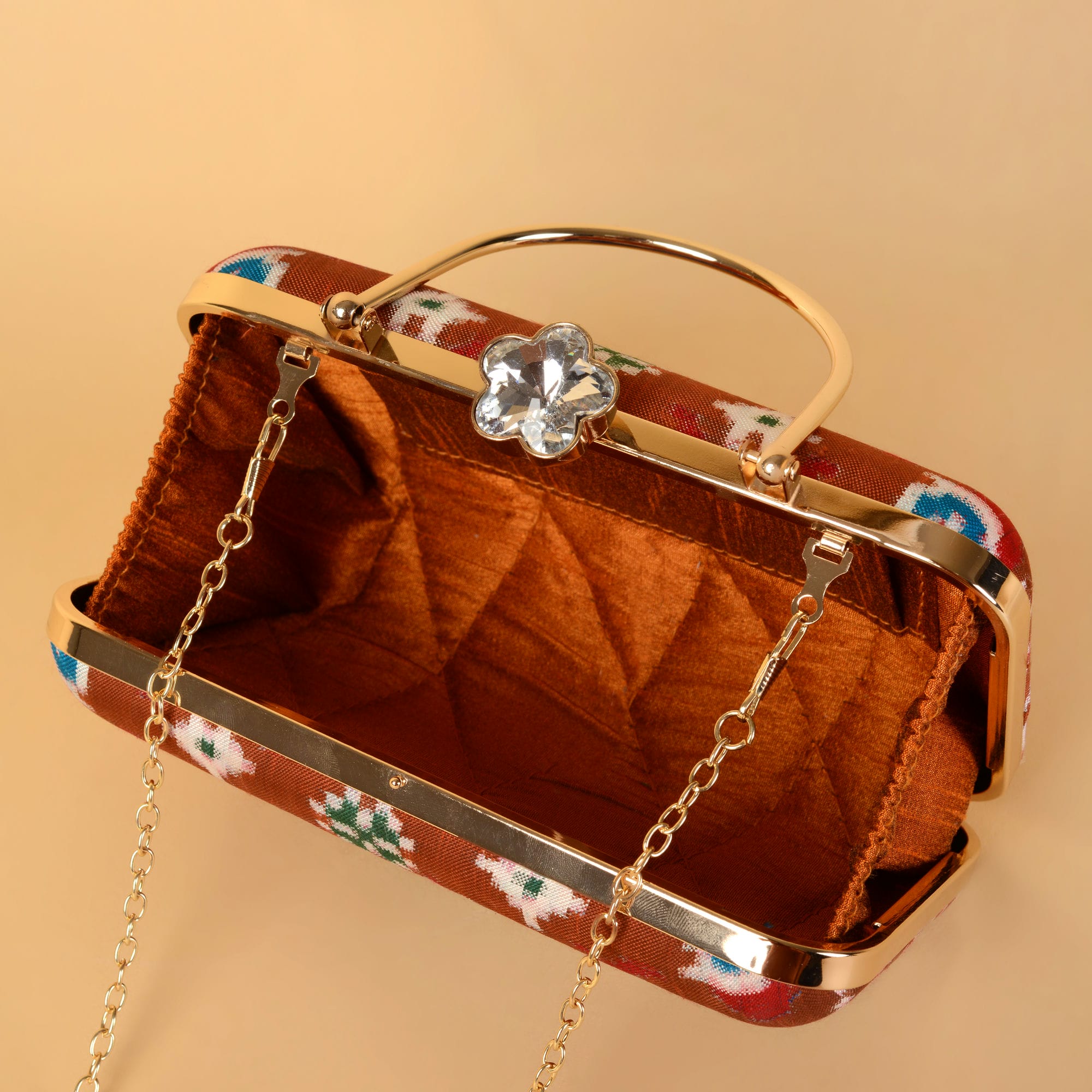 Double Ikat Patola Clutch Flowers
