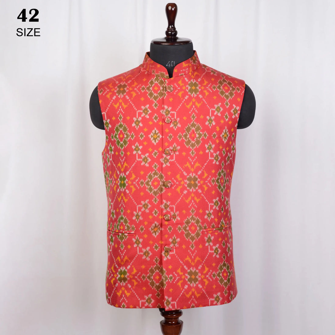 Nehru Jacket Single Ikat Patola