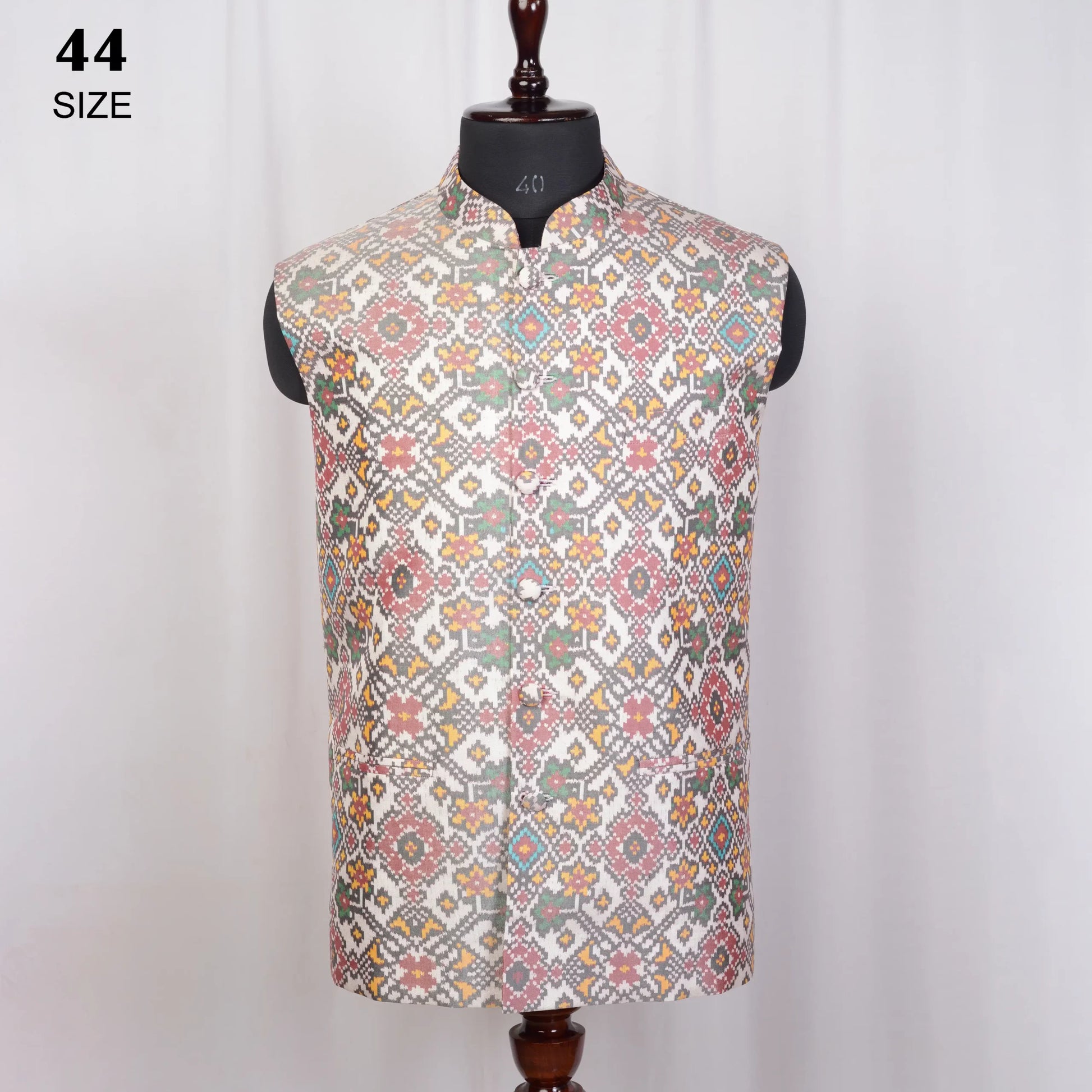 Nehru Jacket Single Ikat Patola