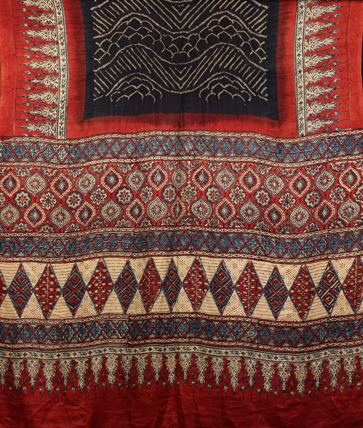 Ajrakh Bandhani Saree