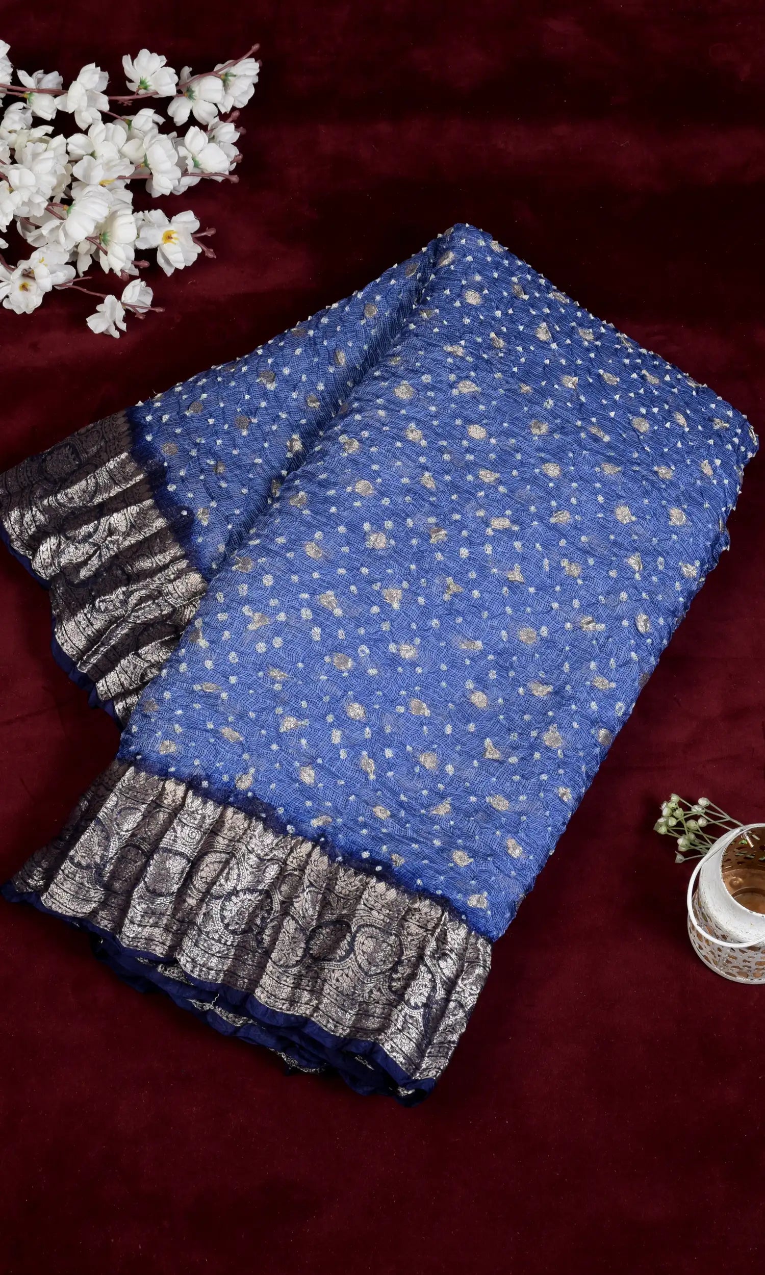 Kota Doriya Banarasi Weave Bandhani Saree