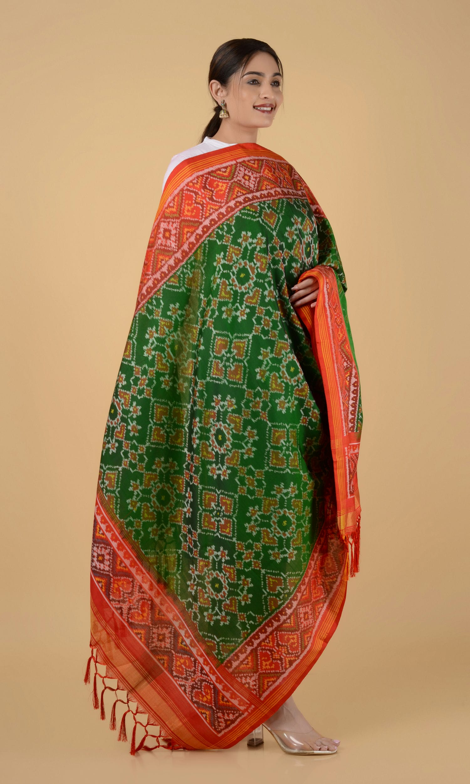 Single Ikat Patola Dupatta Nau Ratan Pan