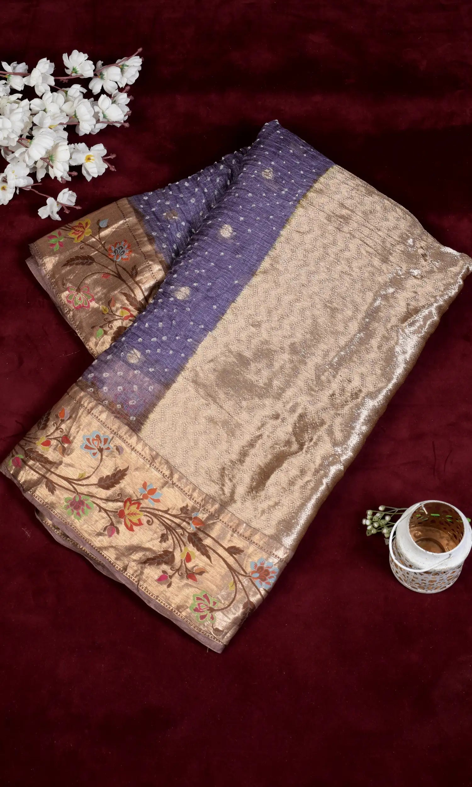 Kota Doriya Banarasi Weave Bandhani Saree